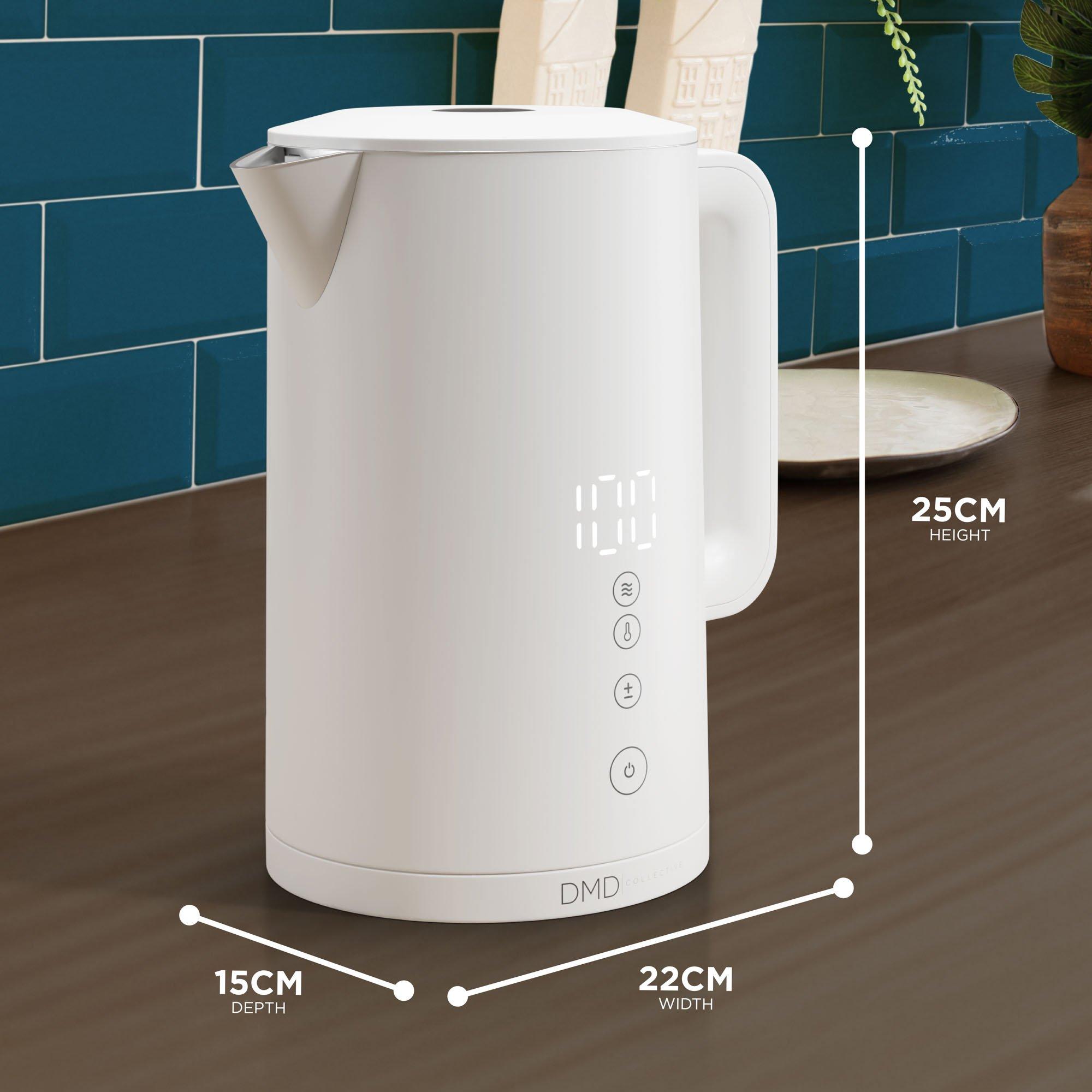 White - DMD Collective - 1.5L Digital Smart Kettle, App Operated with Alexa - 2