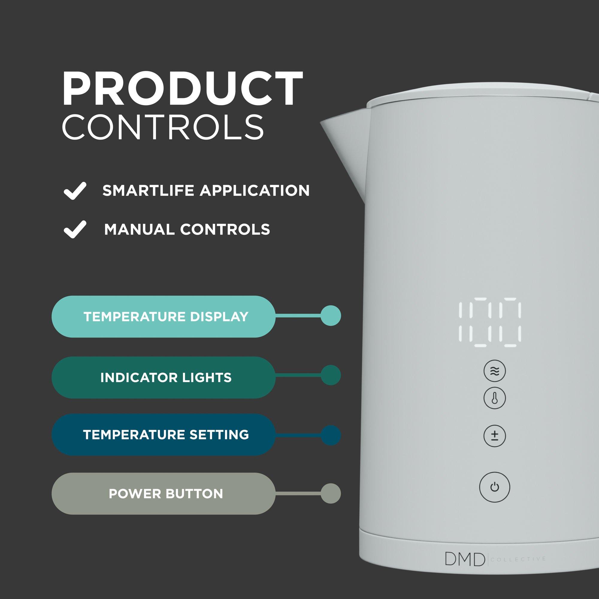 White - DMD Collective - 1.5L Digital Smart Kettle, App Operated with Alexa - 3