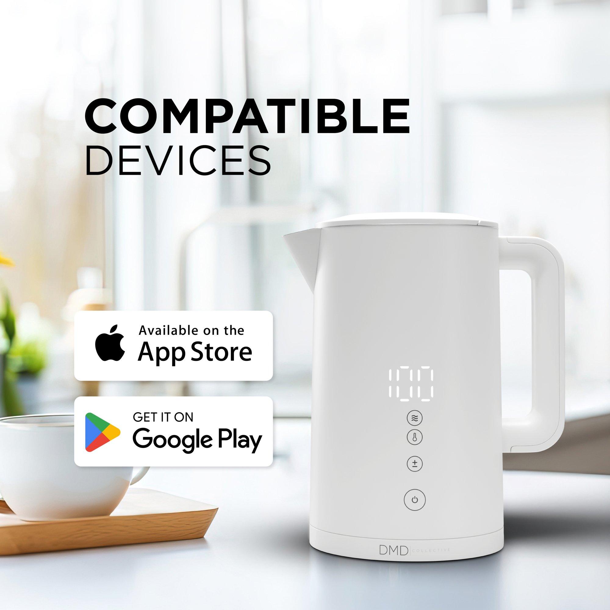 White - DMD Collective - 1.5L Digital Smart Kettle, App Operated with Alexa - 4