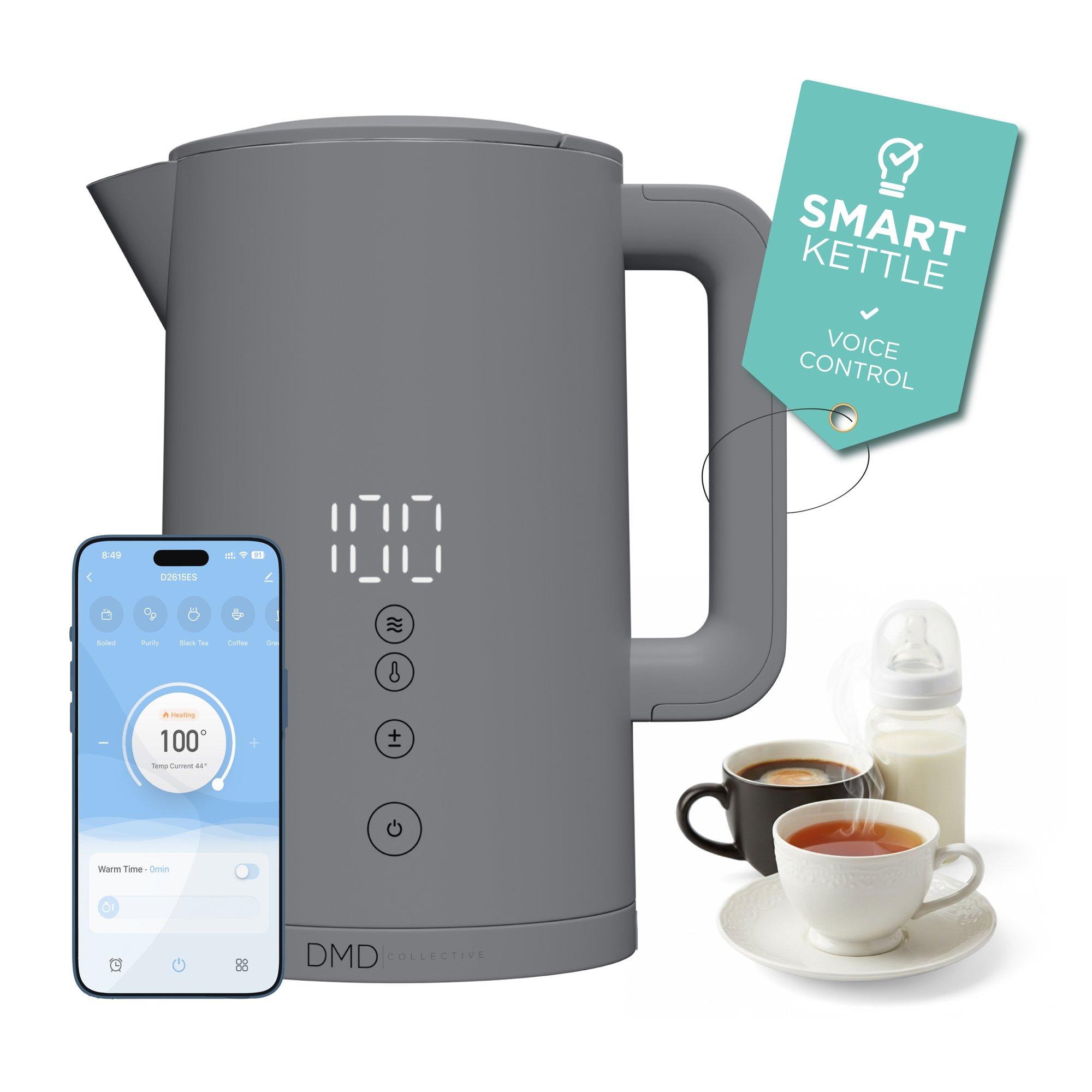 Dmd Collective  1.5L Digital Smart Kettle, App Operated With Alexa - Grey - 1.5L