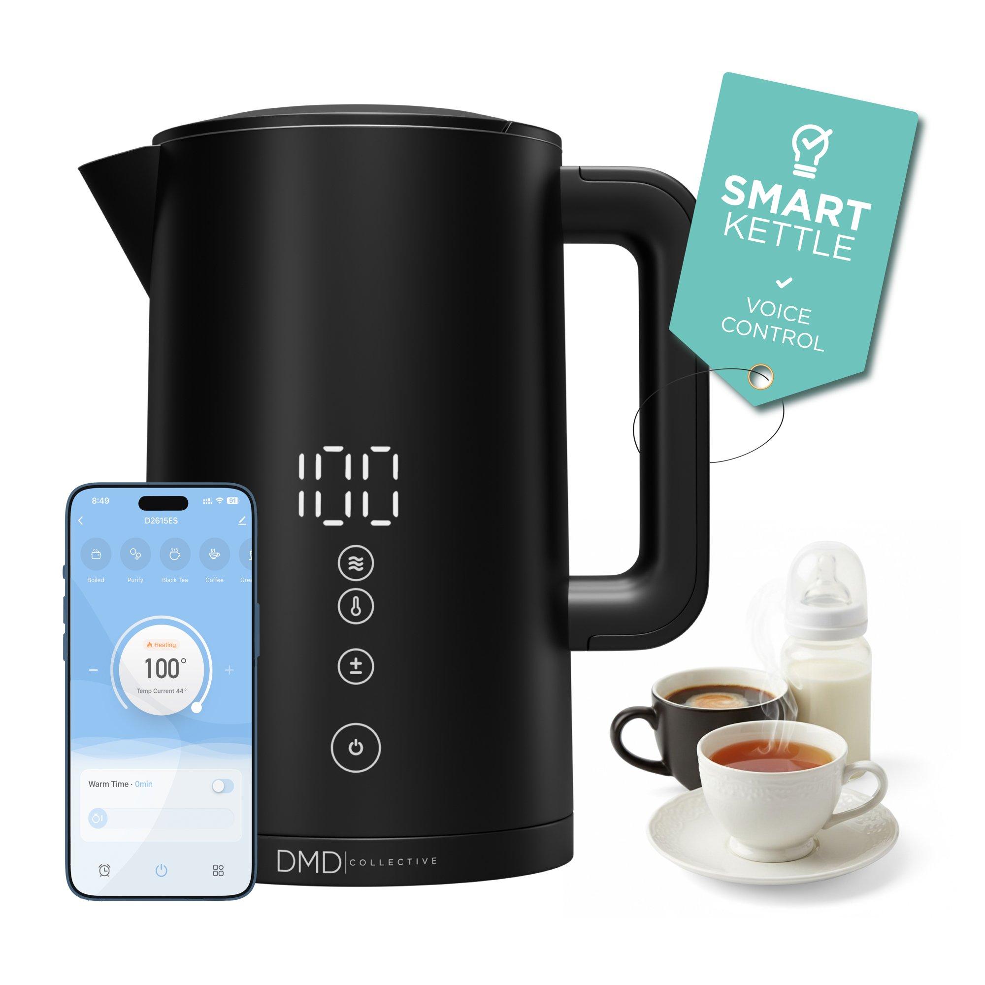 Black - DMD Collective - 1.5L Digital Smart Kettle, App Operated with Alexa - 1