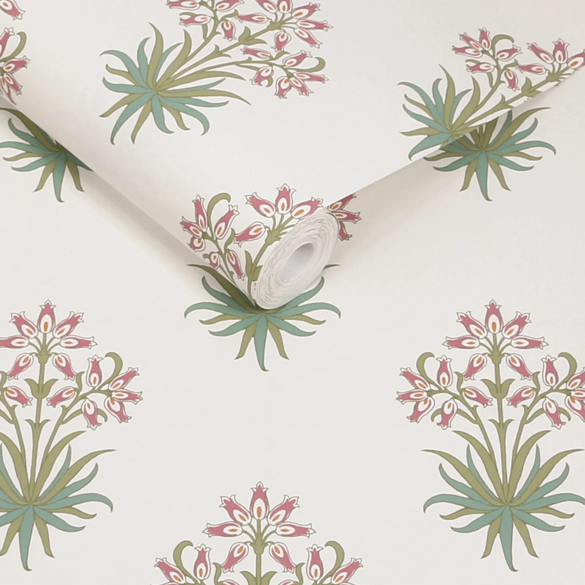 Multicoloured - William Morris - Hyacinth Flower Pink Cedar Wallpaper - 3