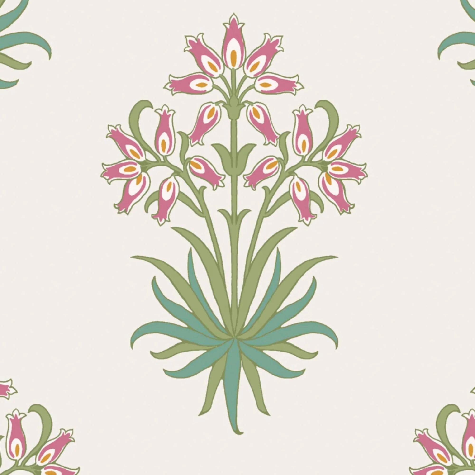 Multicoloured - William Morris - Hyacinth Flower Pink Cedar Wallpaper - 4
