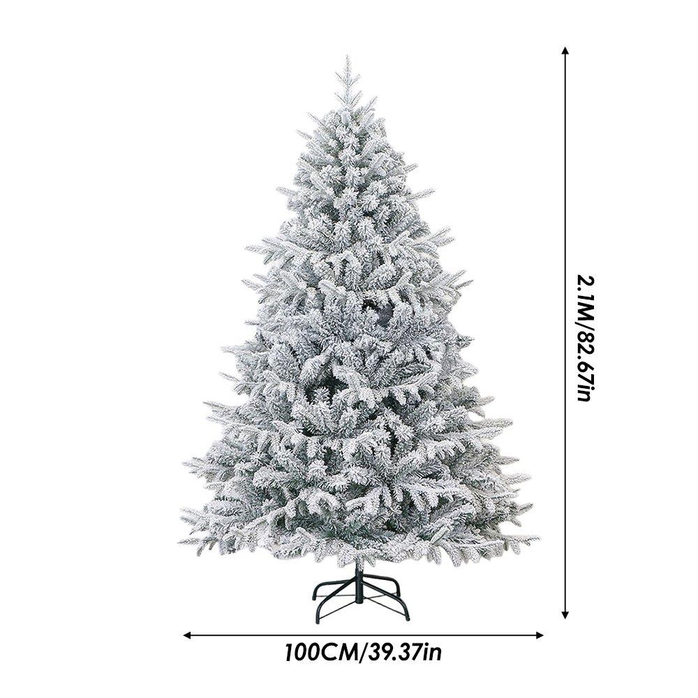 White/Green - LIFE IDEAS - Flocked PE Christmas Tree with X-Frame Stand - 2