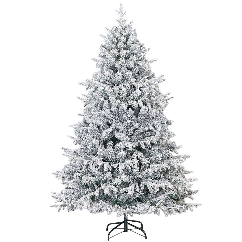White/Green - LIFE IDEAS - Flocked PE Christmas Tree with X-Frame Stand - 3