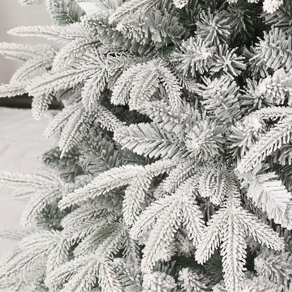 White/Green - LIFE IDEAS - Flocked PE Christmas Tree with X-Frame Stand - 4