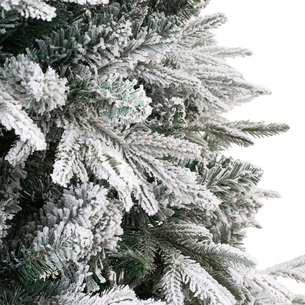 White/Green - LIFE IDEAS - Flocked PE Christmas Tree with X-Frame Stand - 5