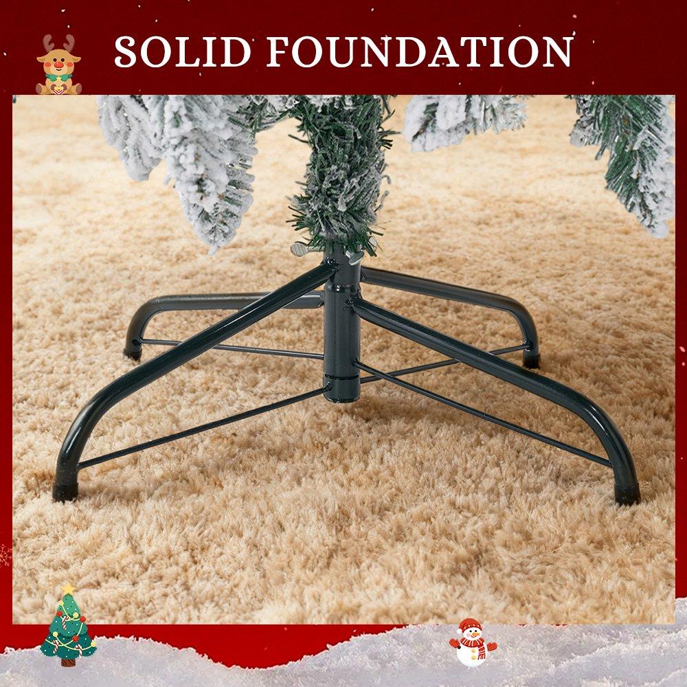 White/Green - LIFE IDEAS - Flocked PE Christmas Tree with X-Frame Stand - 7