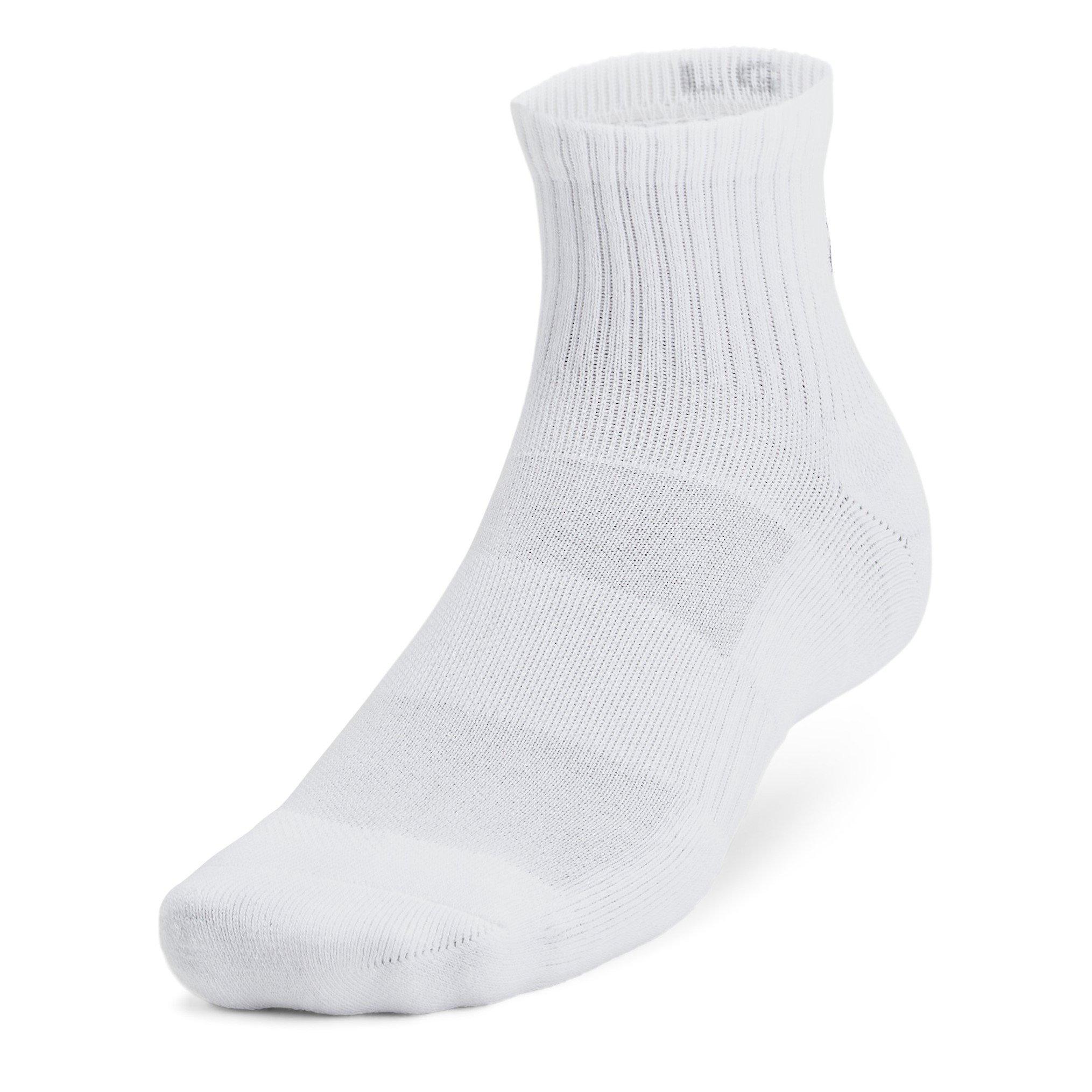 White/Wht/Black - Under Armour - Performance Tech 3-Pack Crew Socks - 3