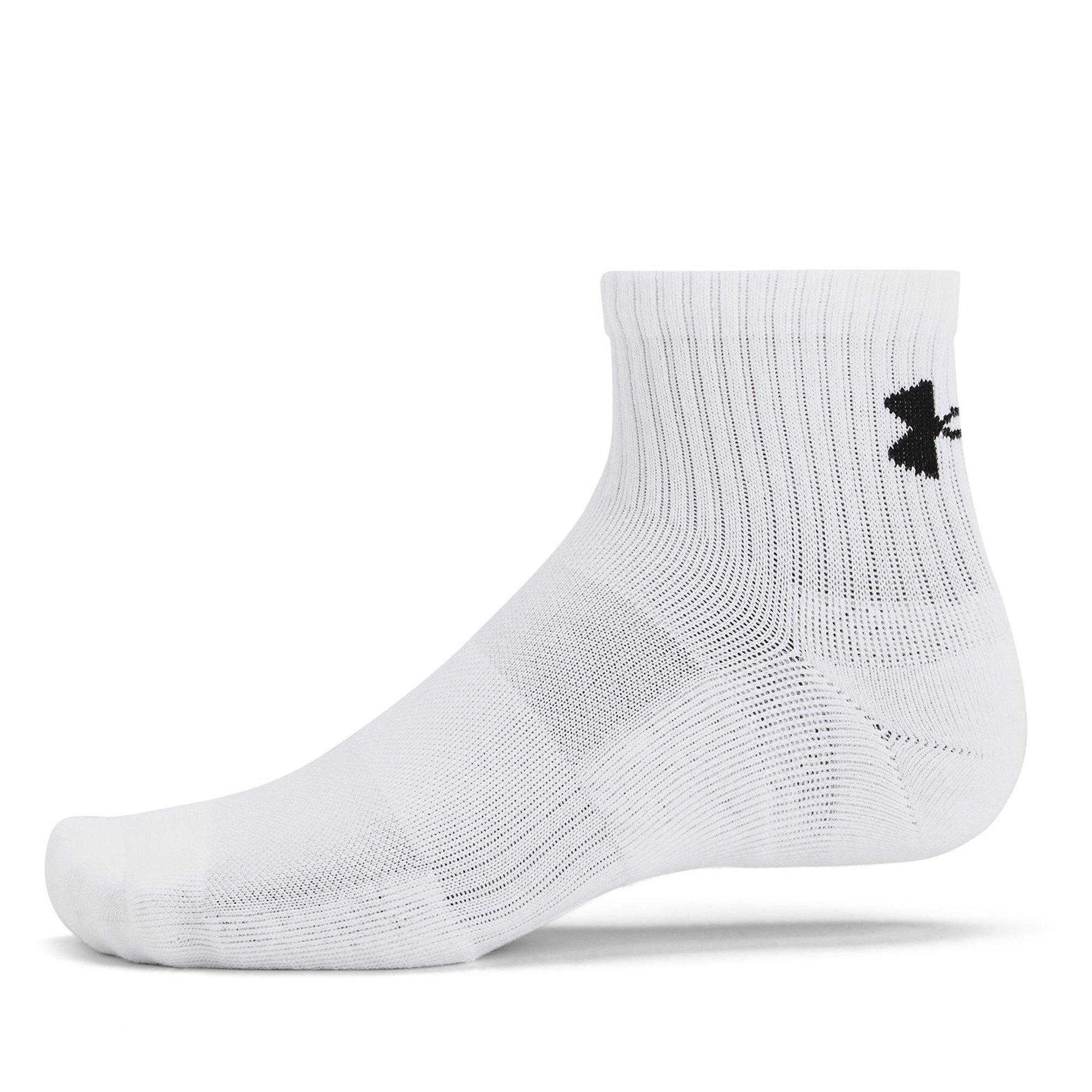 White/Wht/Black - Under Armour - Performance Tech 3-Pack Crew Socks - 4