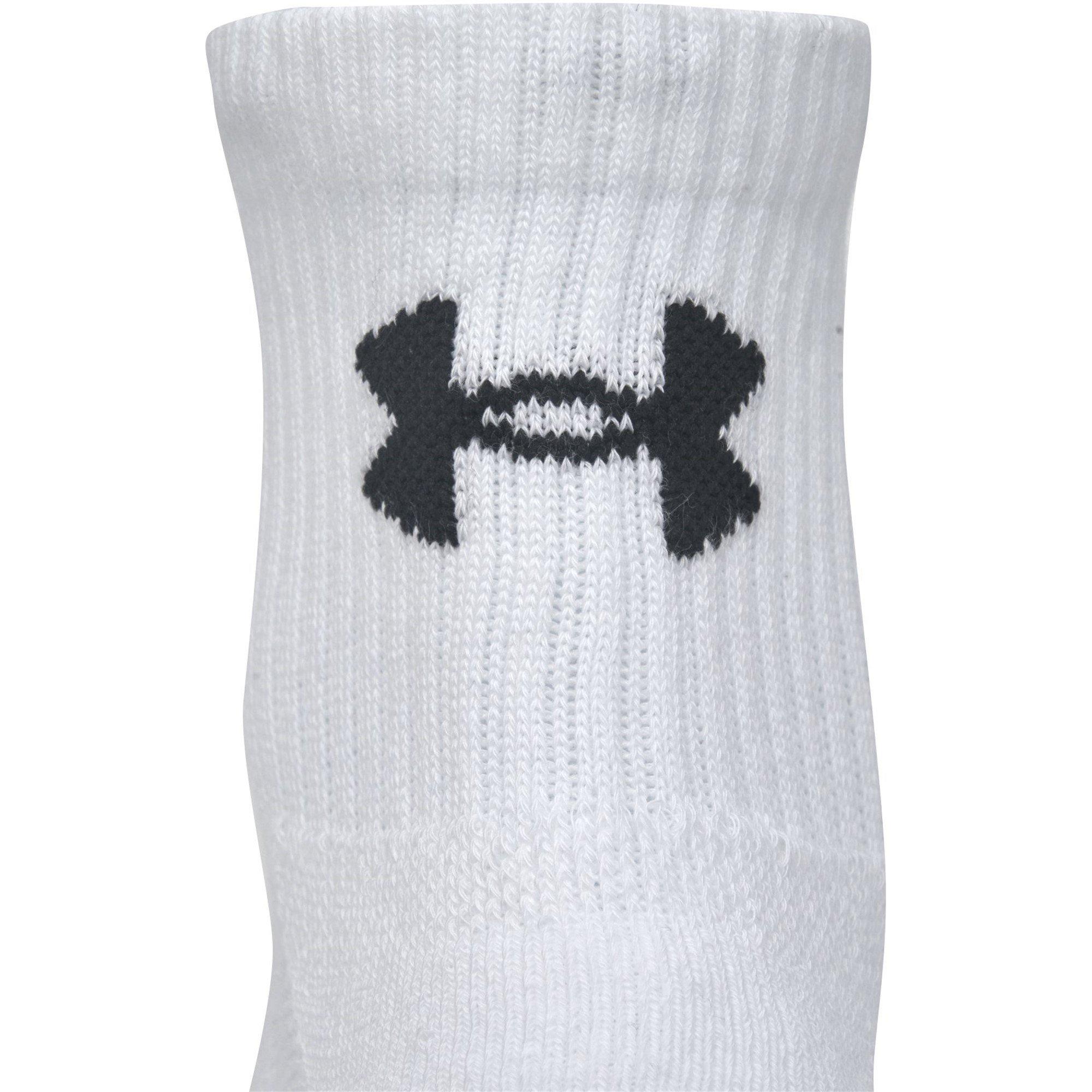 White/Wht/Black - Under Armour - Performance Tech 3-Pack Crew Socks - 5