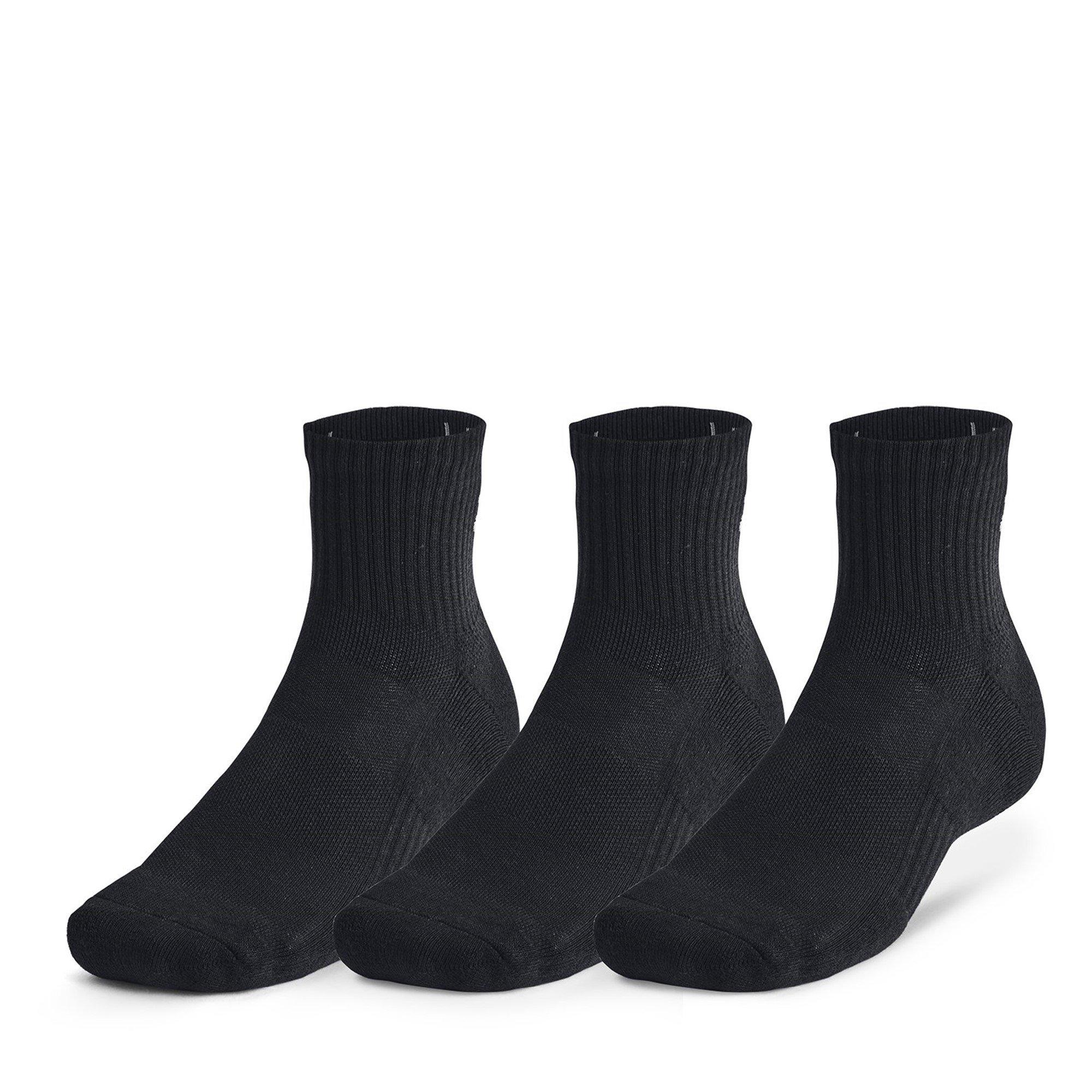 Black/Blk/White - Under Armour - Performance Tech 3-Pack Crew Socks - 1