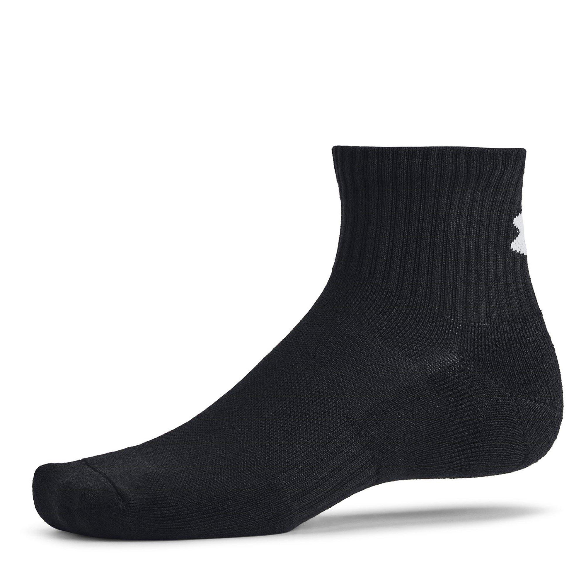 Black/Blk/White - Under Armour - Performance Tech 3-Pack Crew Socks - 3