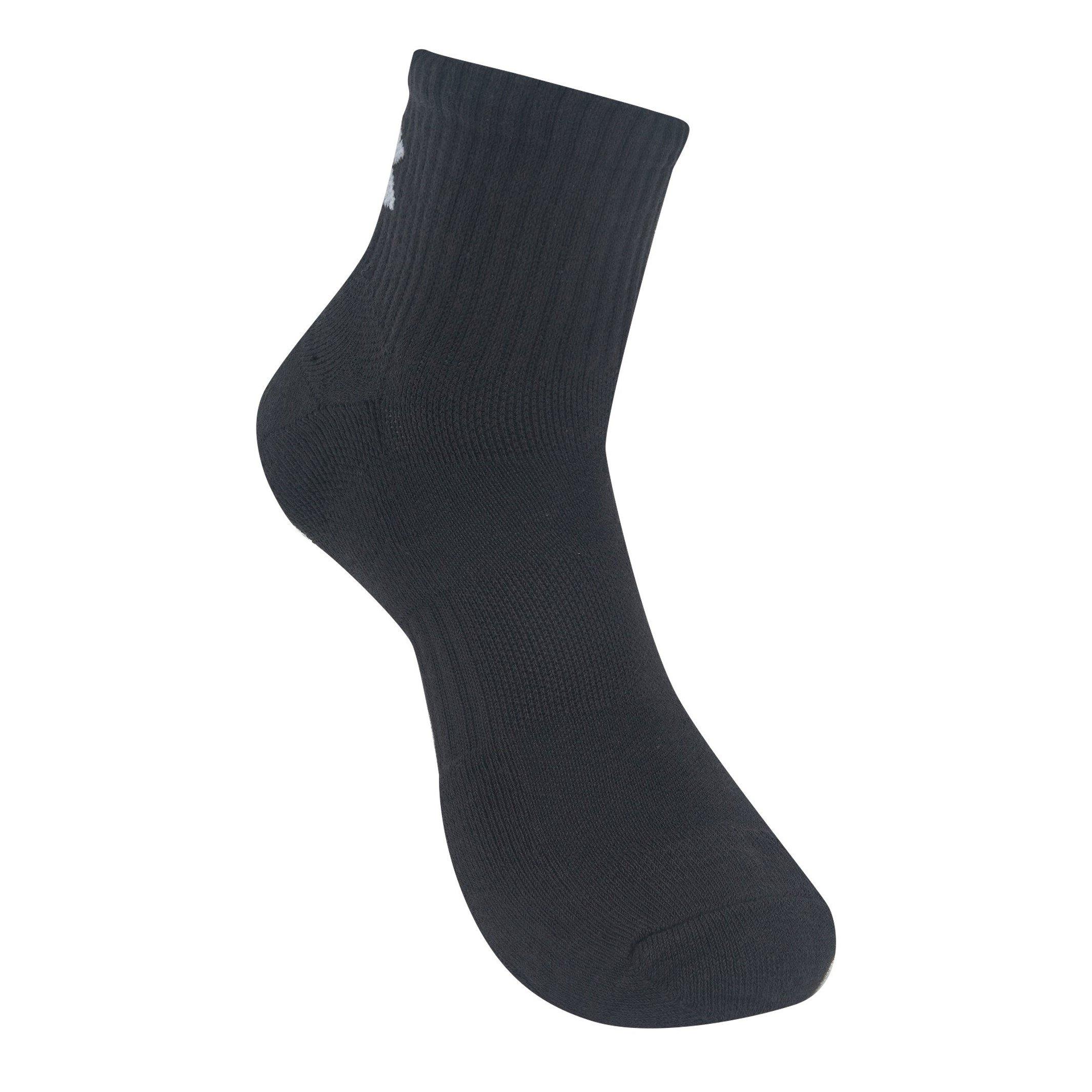 Black/Blk/White - Under Armour - Performance Tech 3-Pack Crew Socks - 4