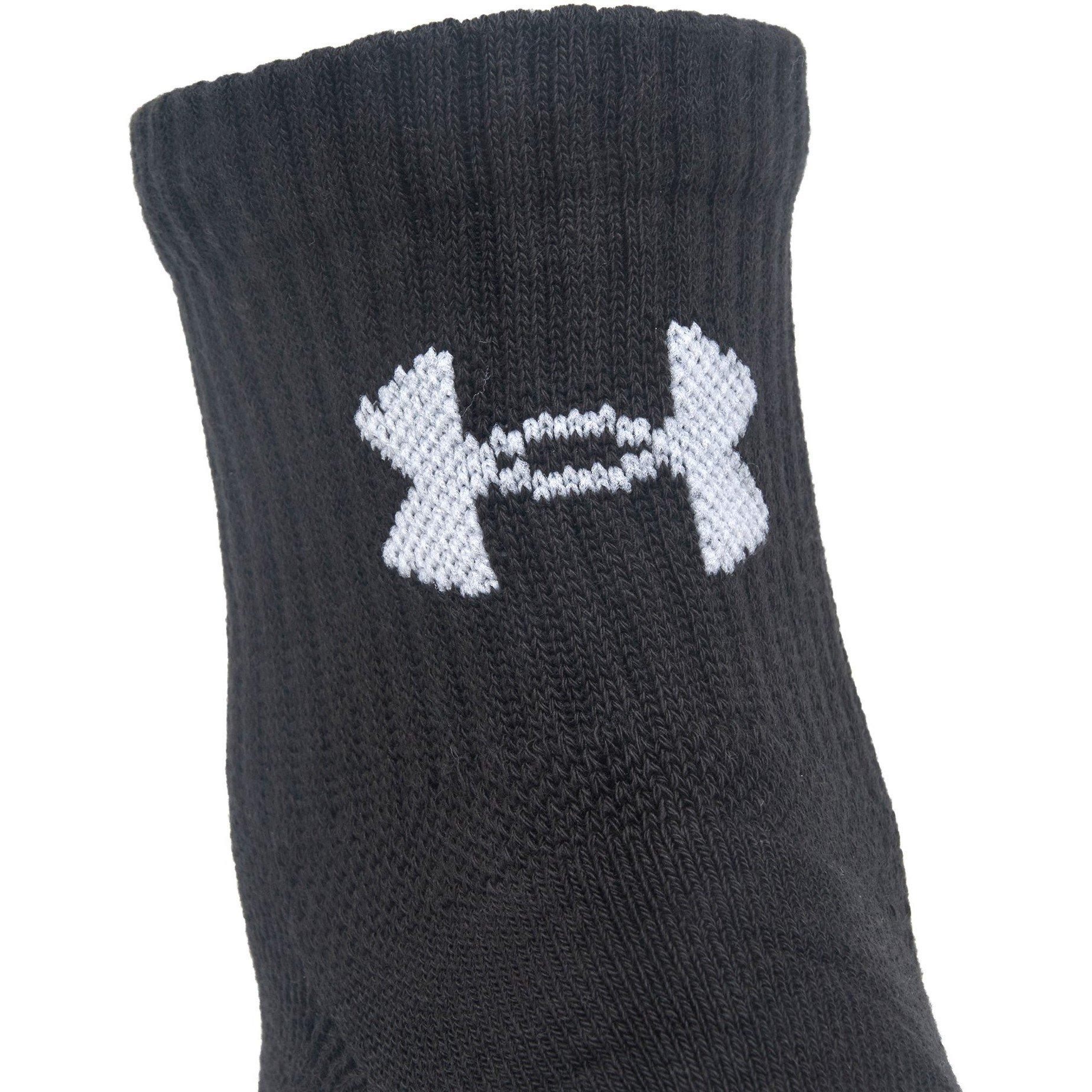 Black/Blk/White - Under Armour - Performance Tech 3-Pack Crew Socks - 5