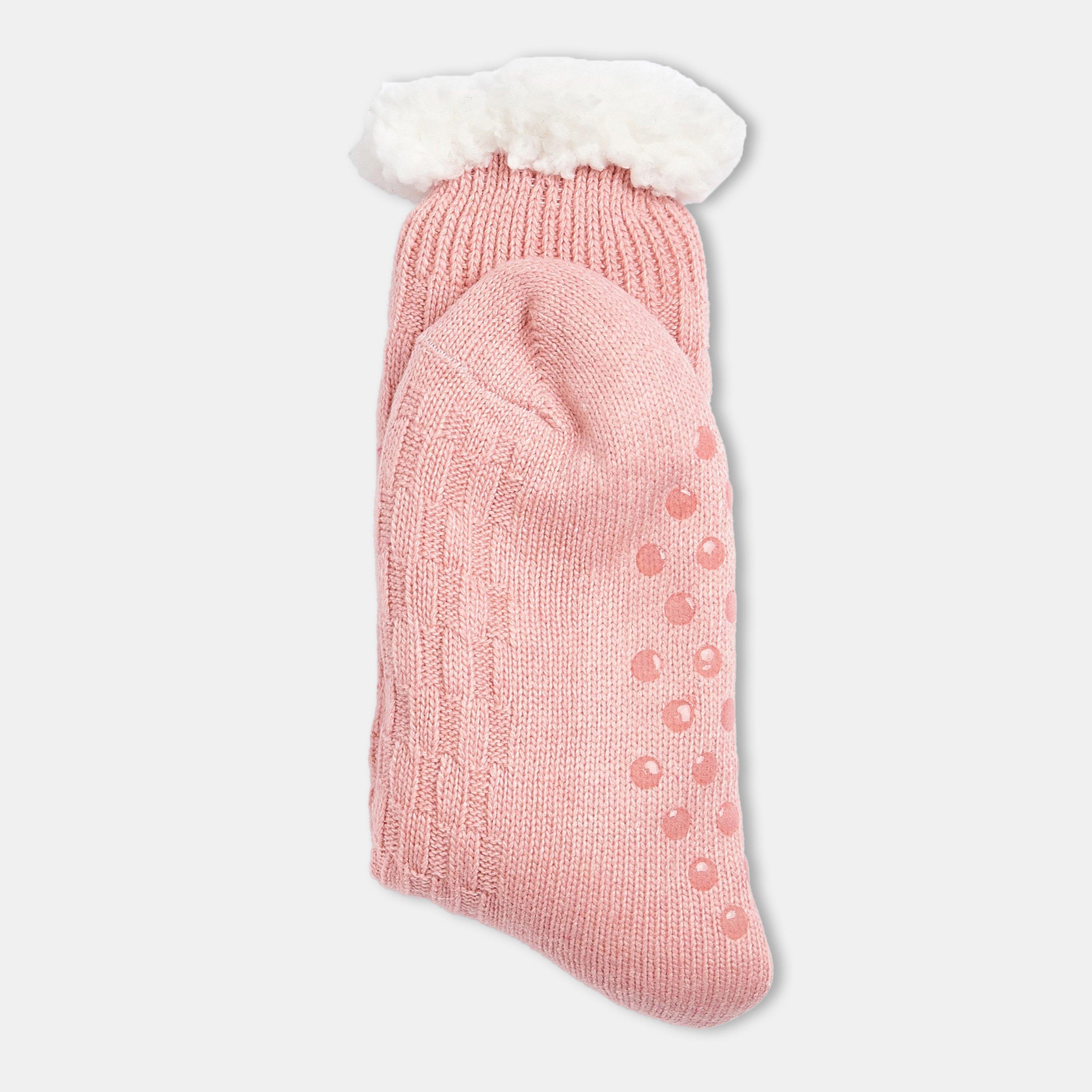 Dusty Pink - Barbour - Cable Knit Lounge Socks - 2