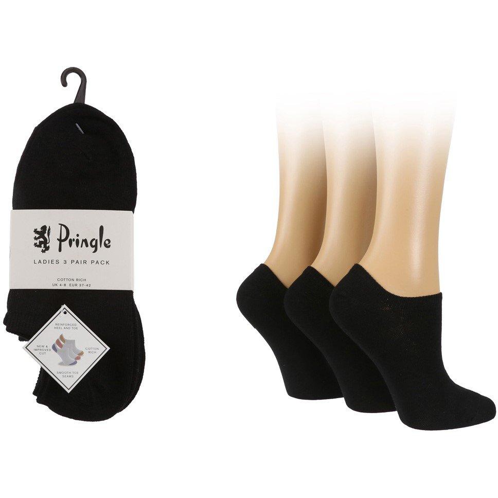 Zwart - Pringle - Secret Socks 3 Pack Ladies - 2