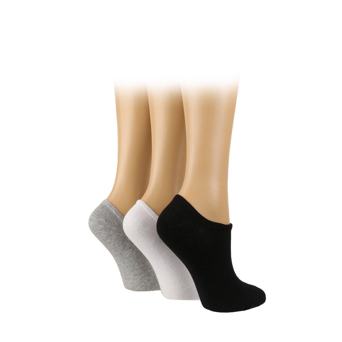 Pringle Women's Secret Socks 3 Pack - Blk/Wht/Gry