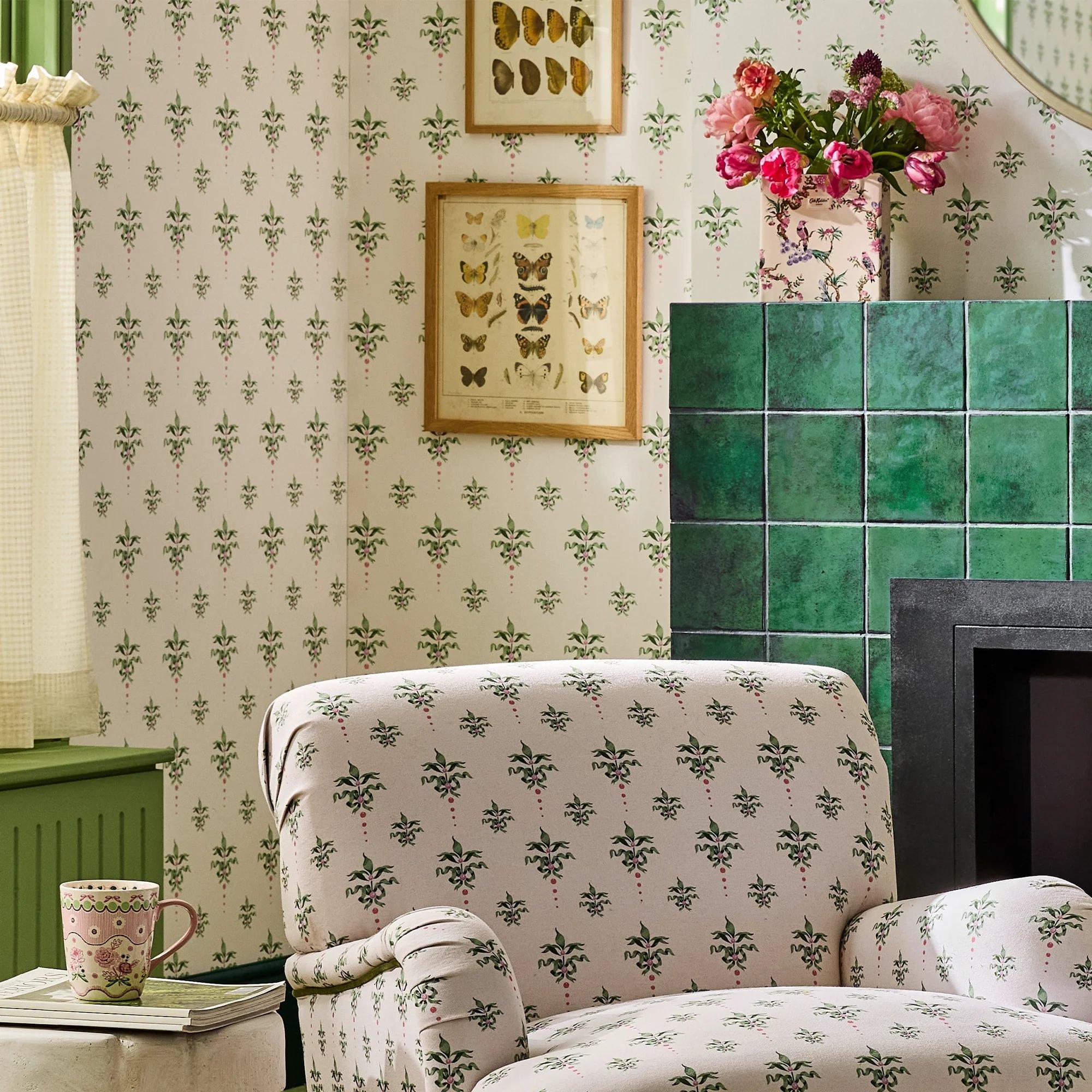 Cream - Cath Kidston - Cath Crest Cream Wallpaper - 2