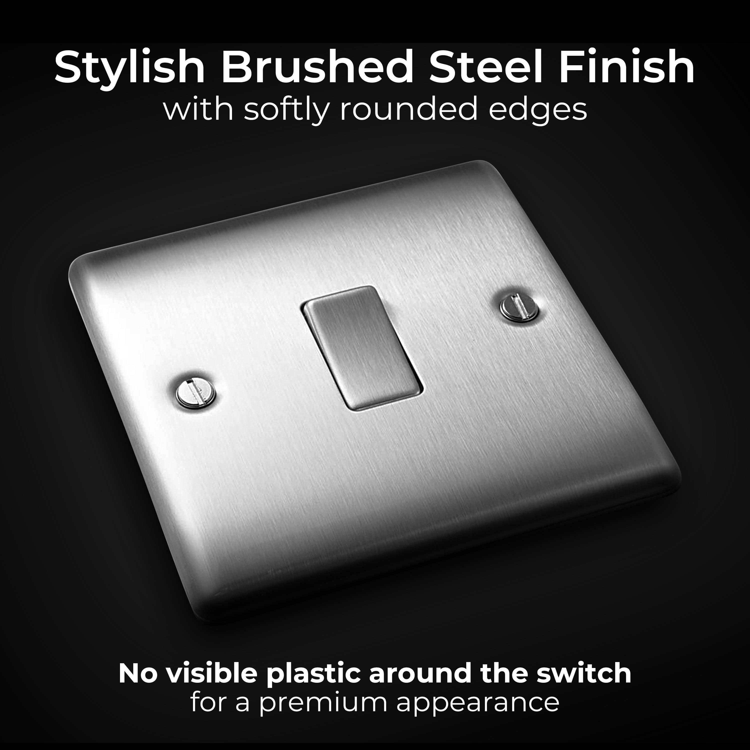 Brushed Steel - BG - BG Nexus Metal Single Light Switch Brushed Steel - 4