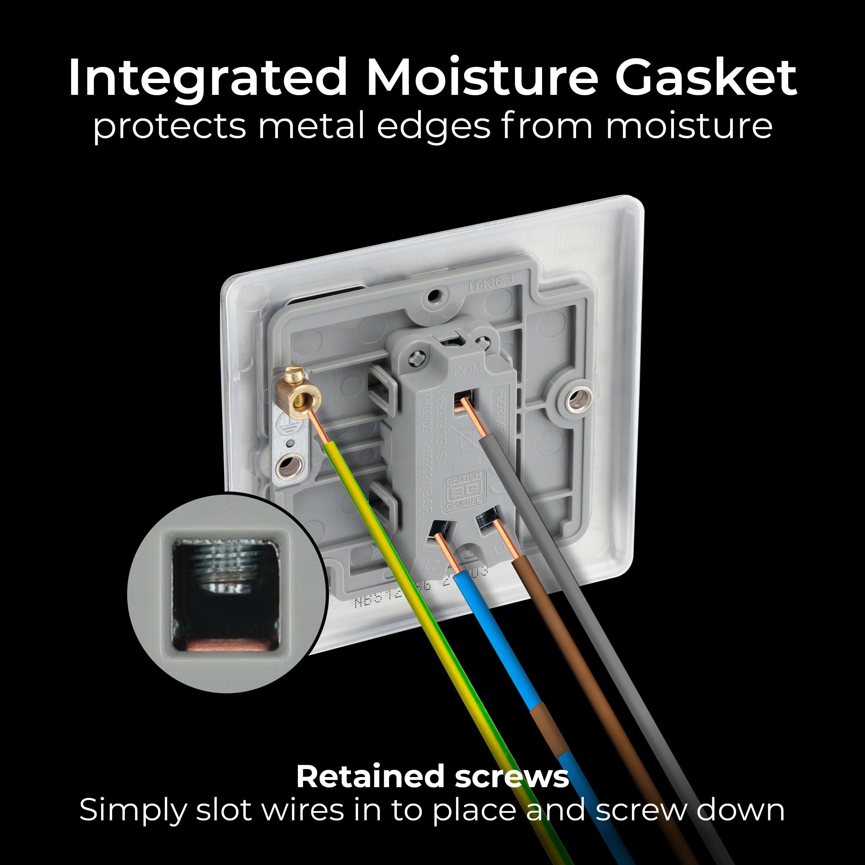 Brushed Steel - BG - BG Nexus Metal Single Light Switch Brushed Steel - 7