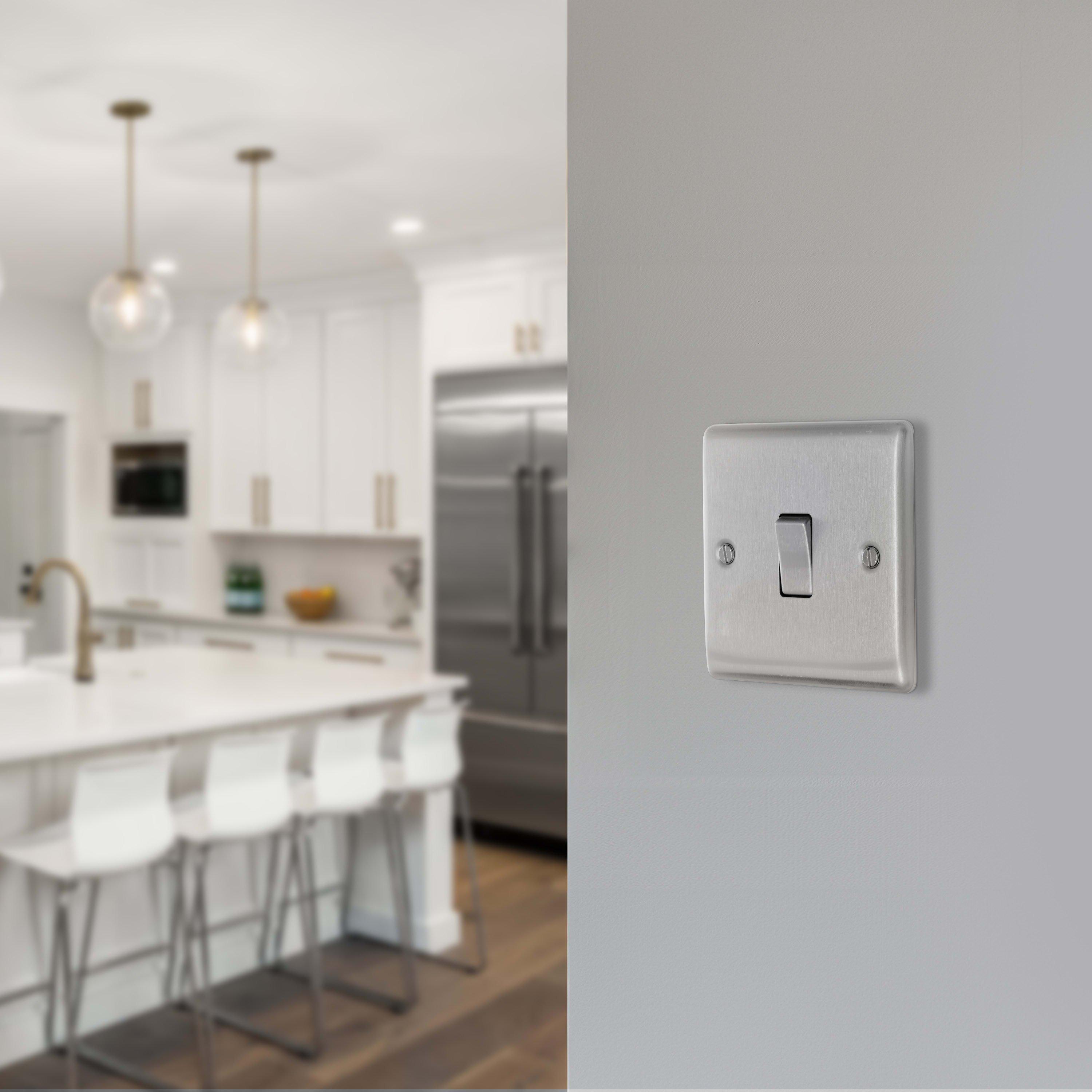 Brushed Steel - BG - BG Nexus Metal Single Light Switch Brushed Steel - 8