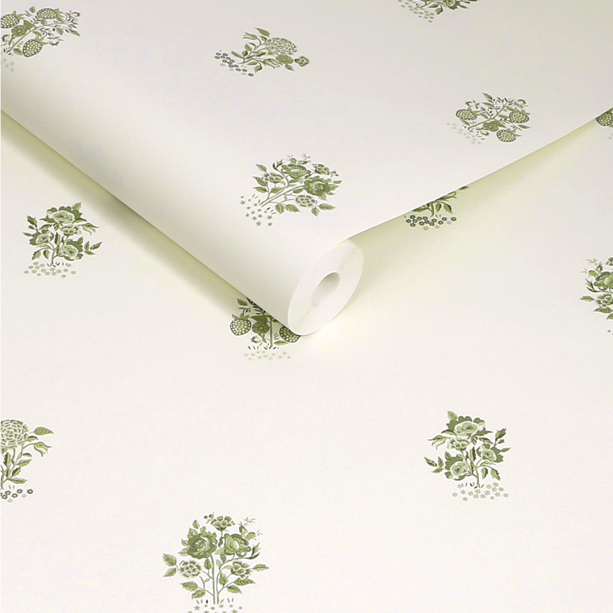 Cream - Cath Kidston - Kingdom Posey Sage Wallpaper - 3