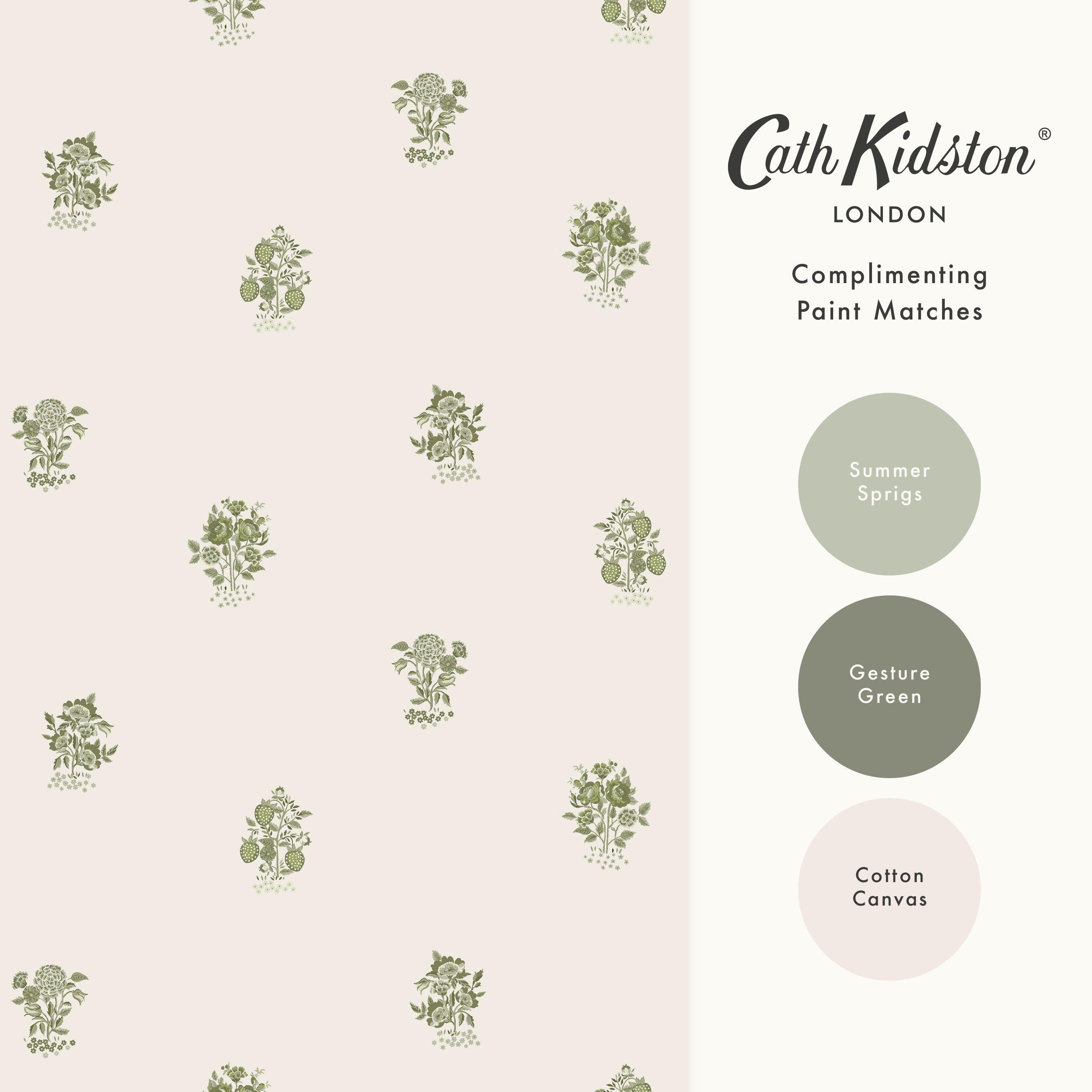 Cream - Cath Kidston - Kingdom Posey Sage Wallpaper - 4