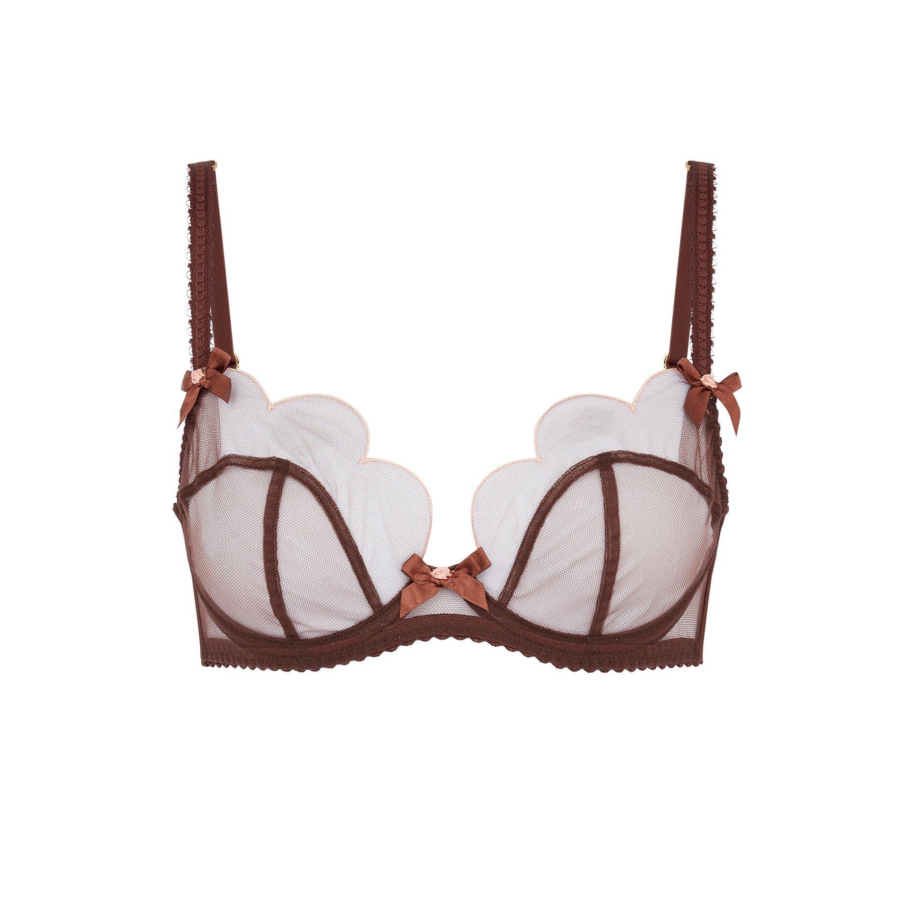 Chestnut/Peach - Agent Provocateur - LORNA Plunge Underwired Bra - 6