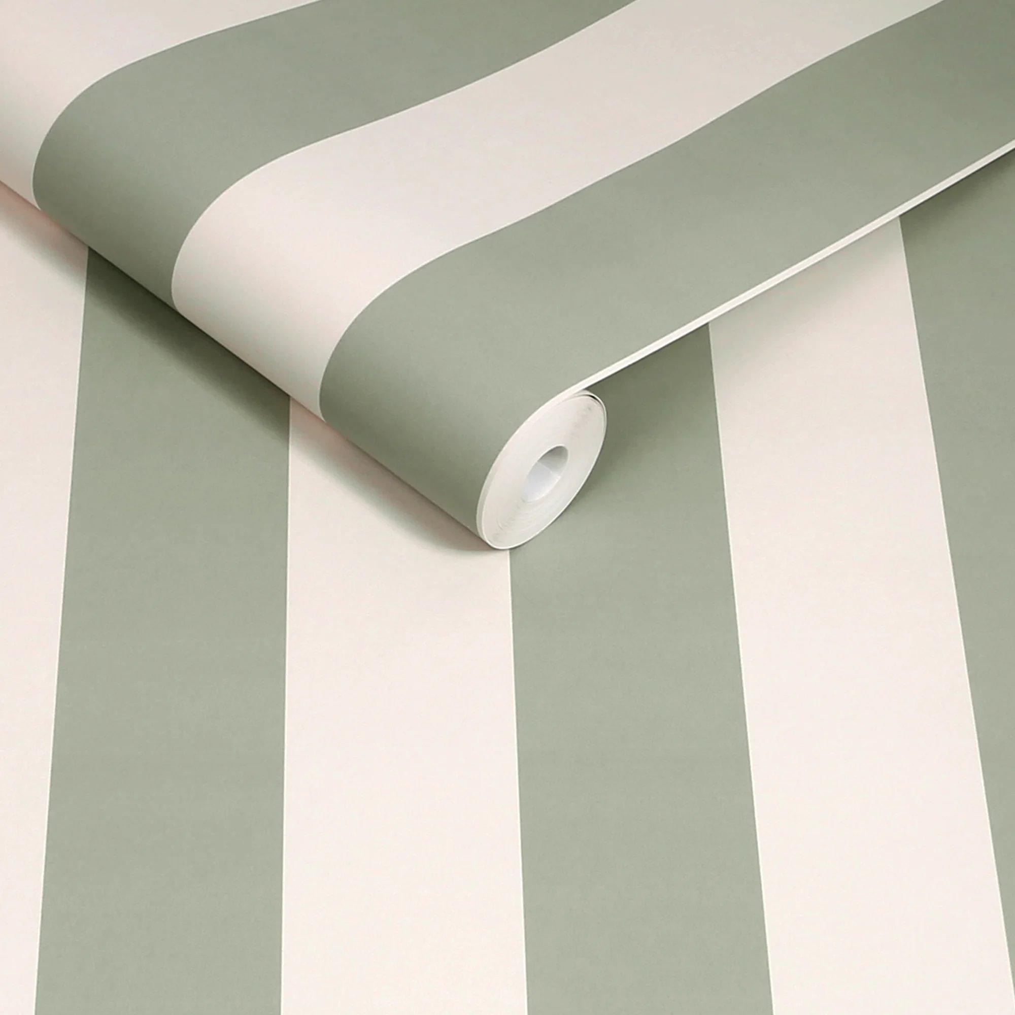 Sage - Cath Kidston - Canopy Stripe Sage Wallpaper - 3
