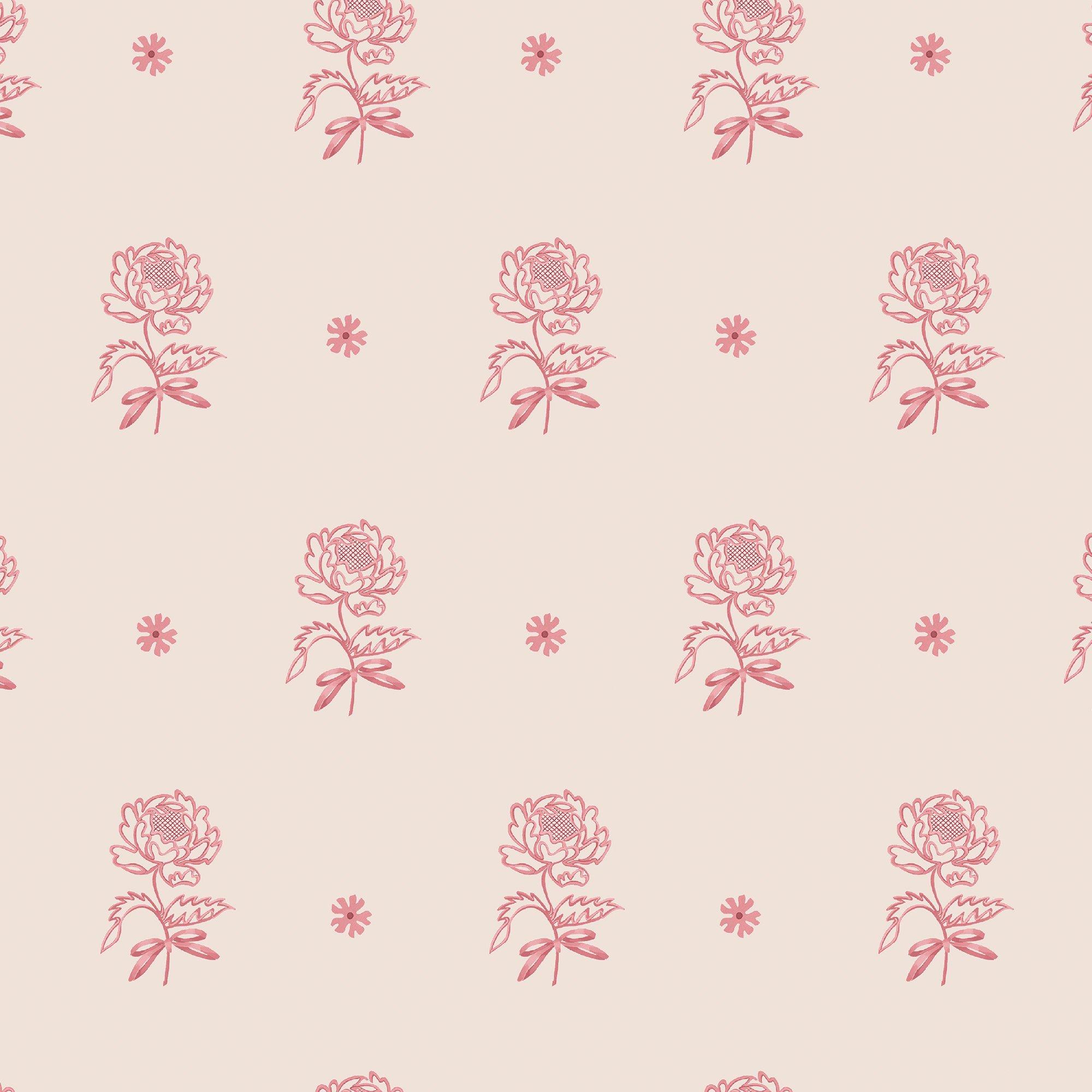 Pink - Cath Kidston - Spitalfield Bunches Pink Wallpaper - 1