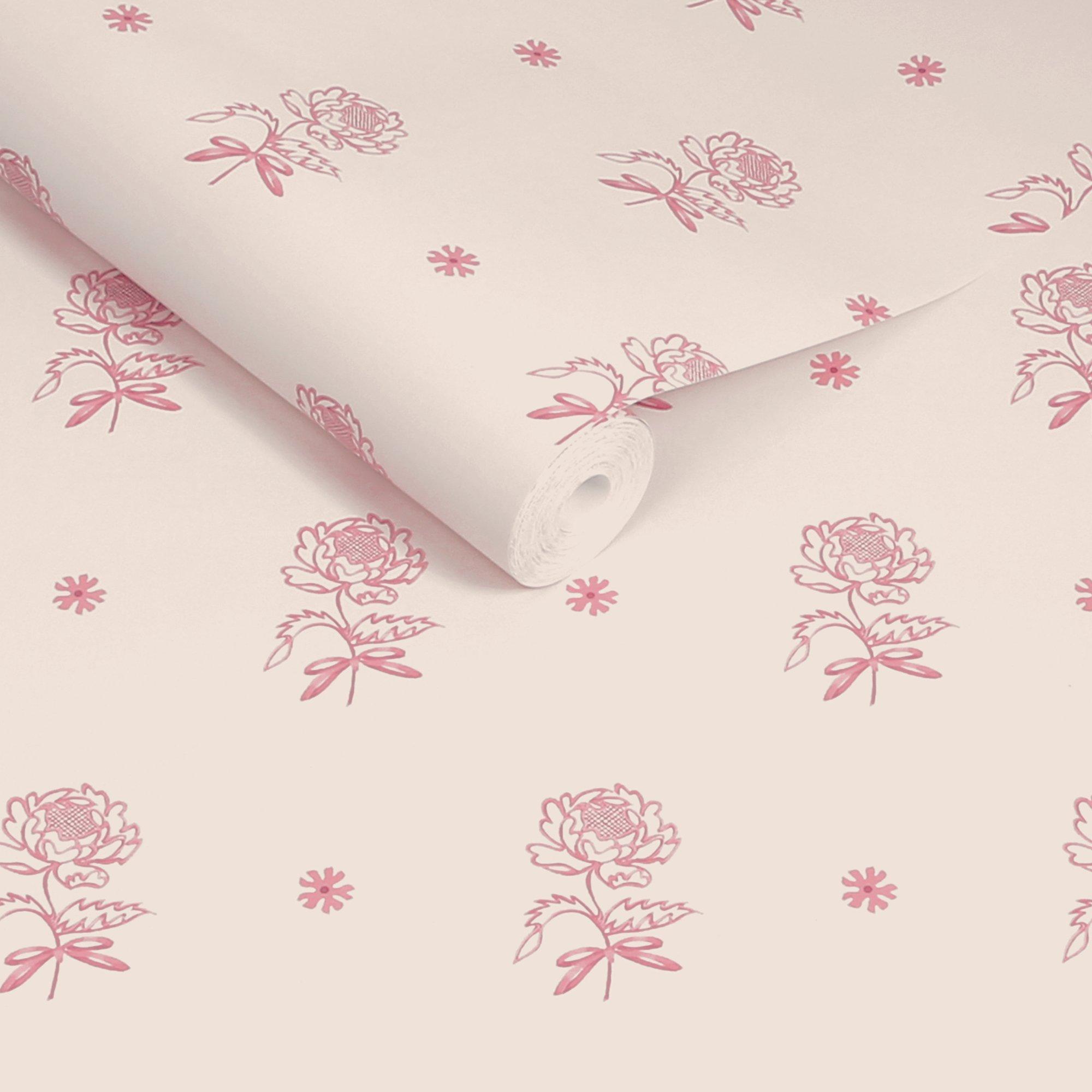 Pink - Cath Kidston - Spitalfield Bunches Pink Wallpaper - 3