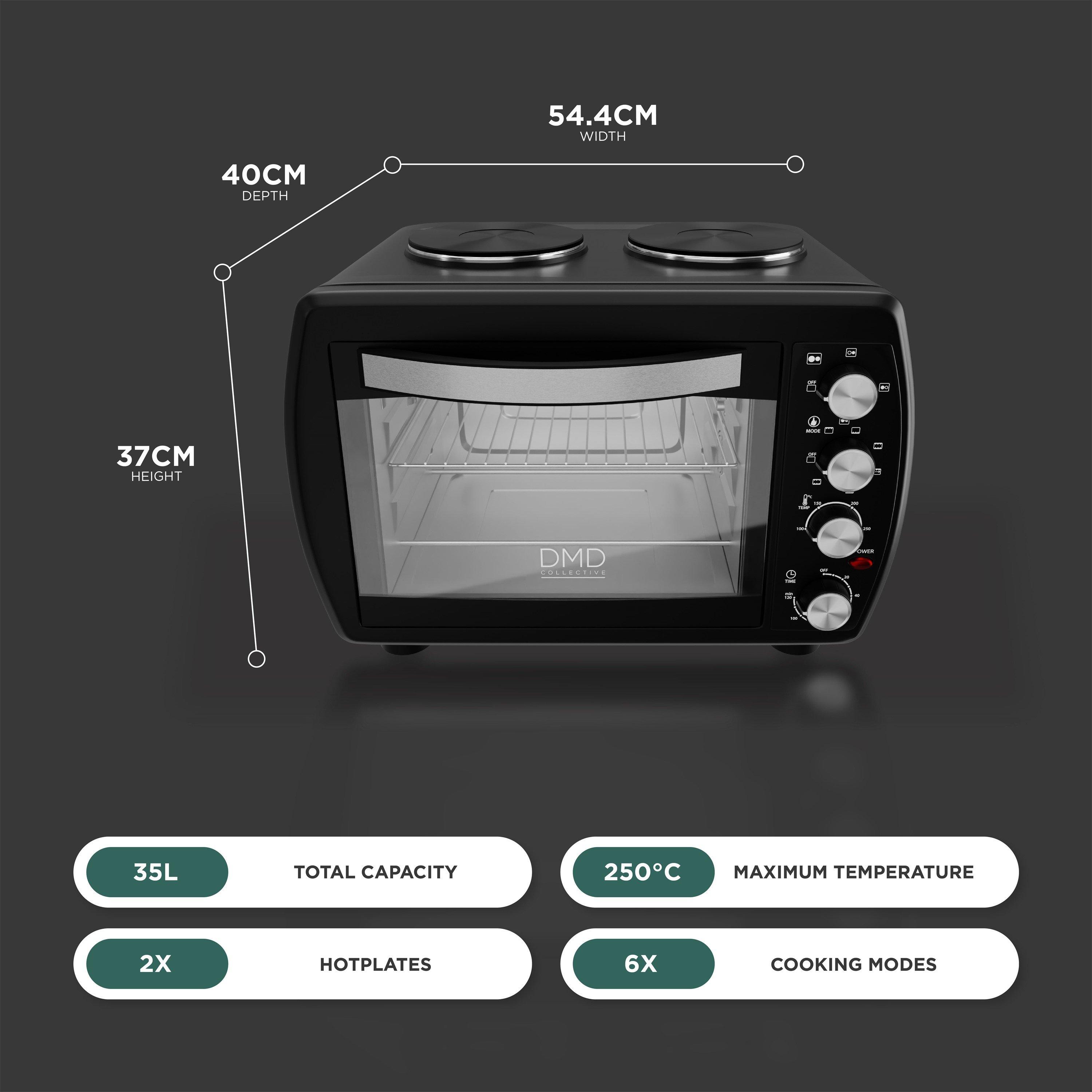 Black - DMD Collective - 35L Mini Oven with Hot Plates - 2