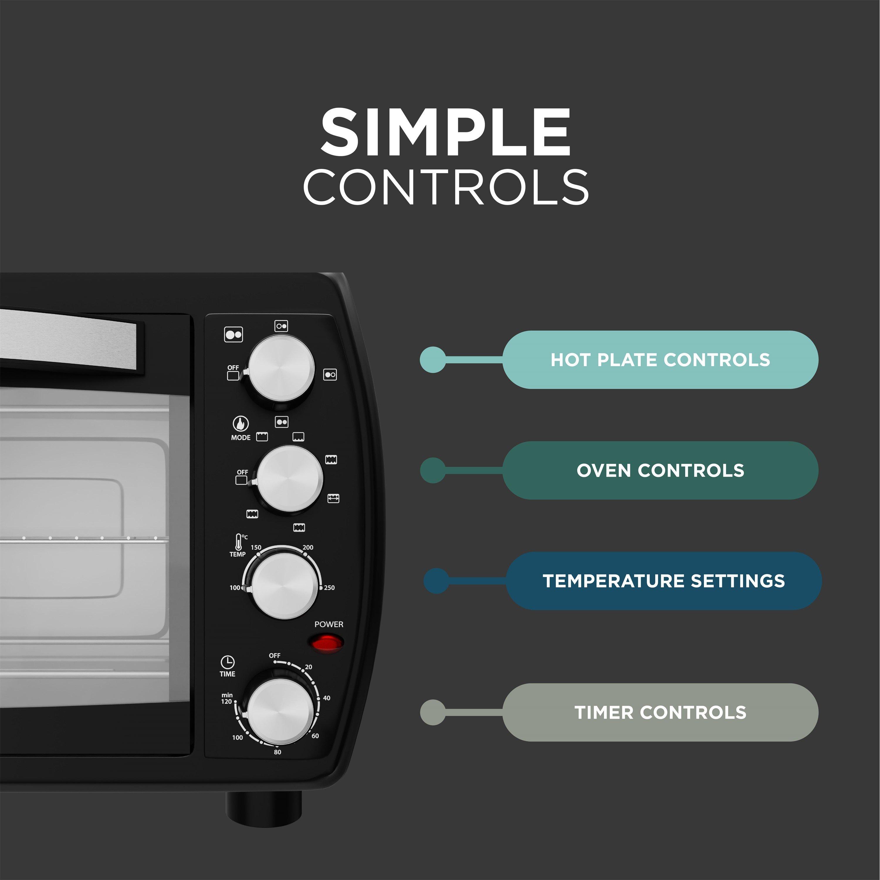 Black - DMD Collective - 35L Mini Oven with Hot Plates - 6