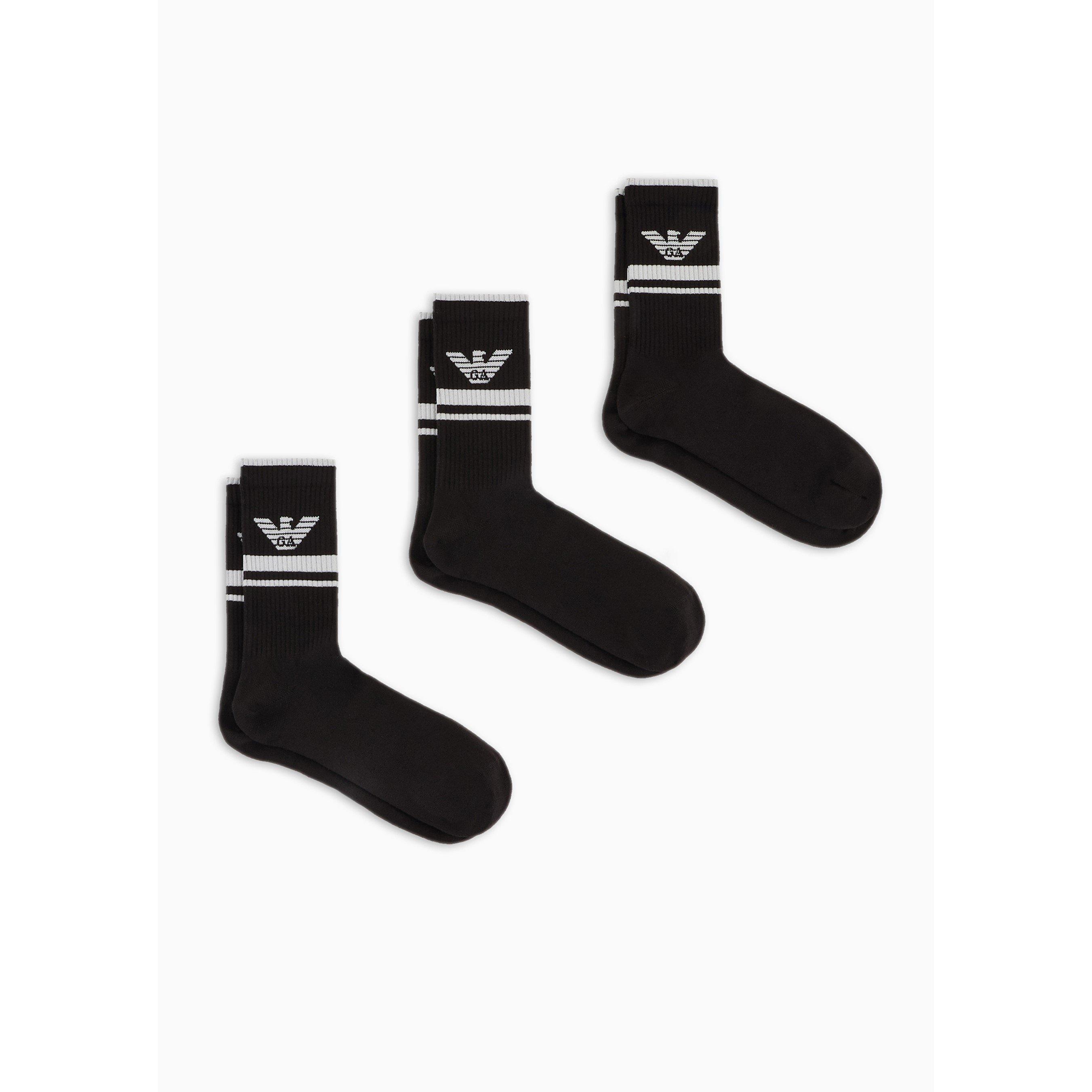 Black 00120 - Emporio Armani - Men's Knitted Crew Socks - 4