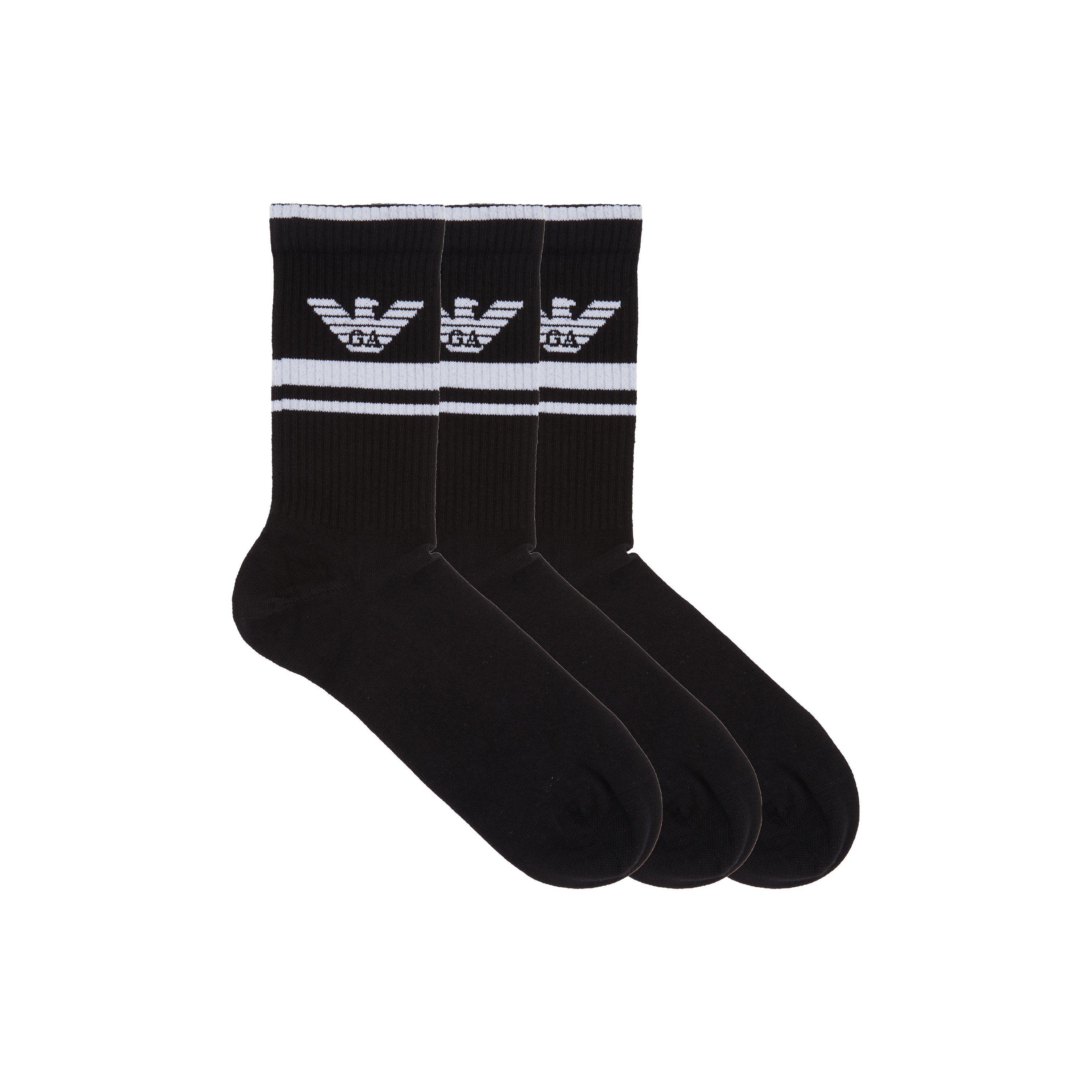 Black 00120 - Emporio Armani - Men's Knitted Crew Socks - 2