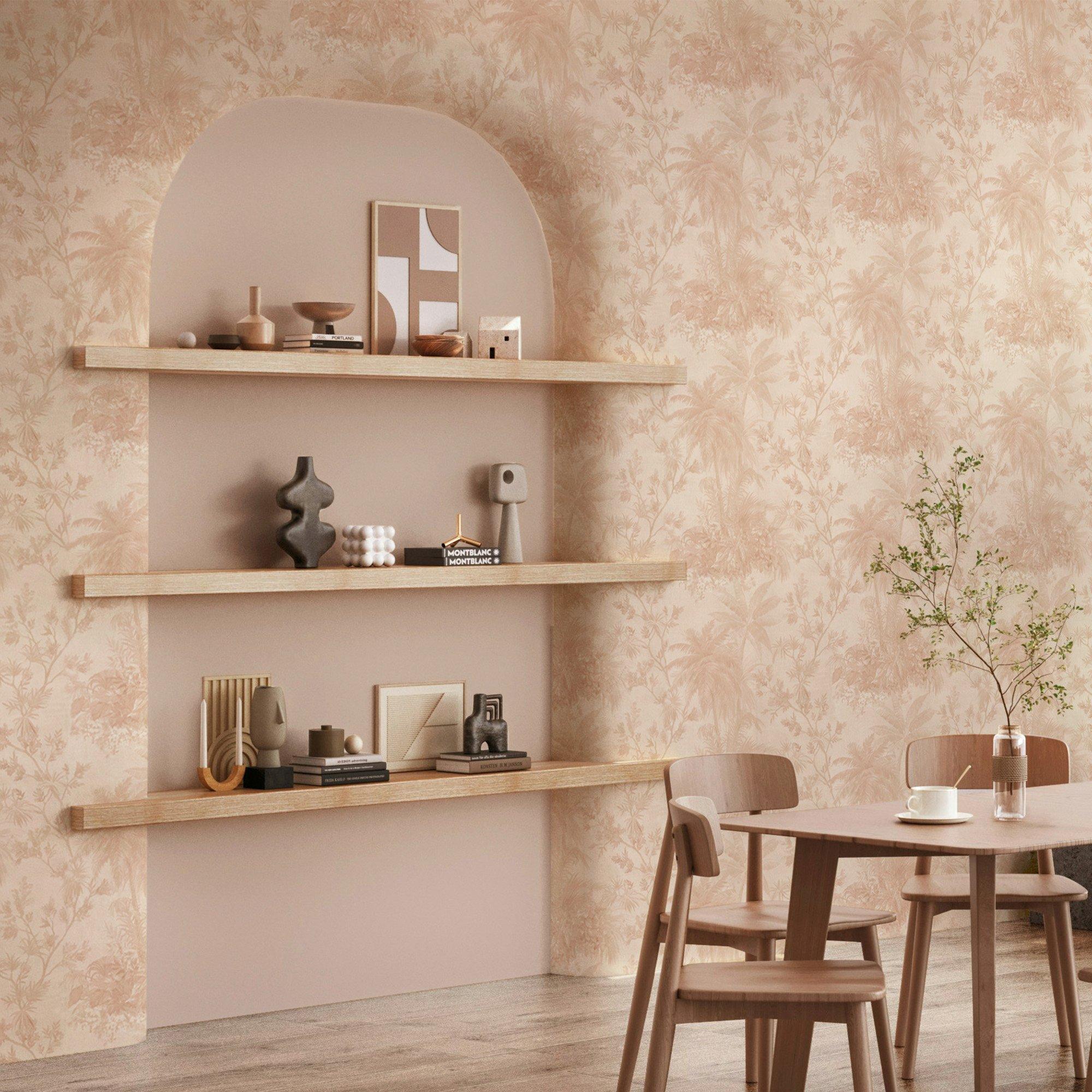 Soft Pink - Boutique - Bali Rose Wallpaper - 2