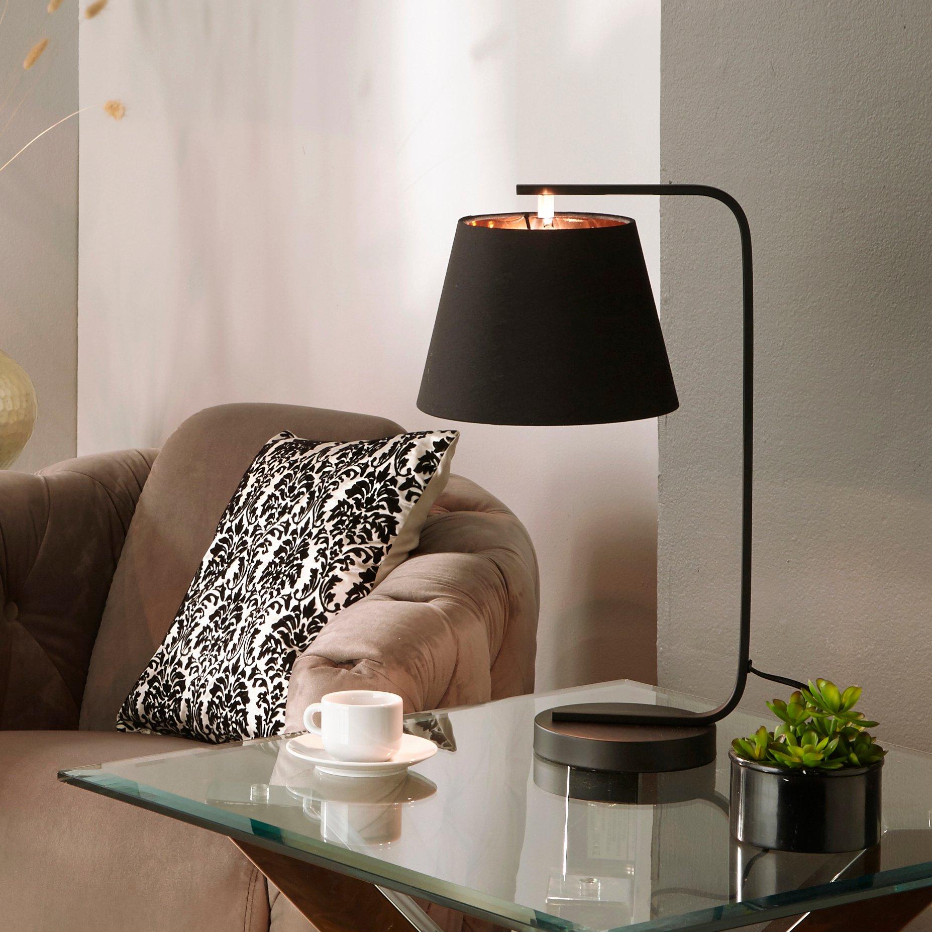 Black - K Living - Hendrix Black Matt Lamp & Black and Copper Shade - 2