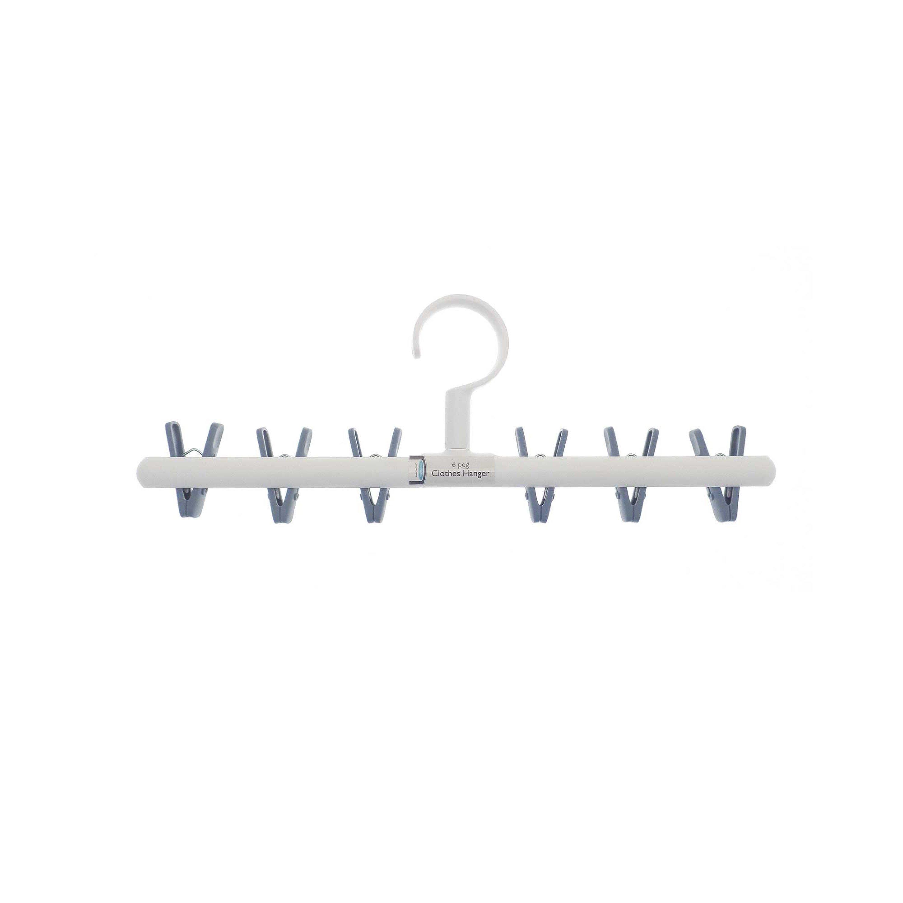 Country Club 6 Peg Clothes Hanger - Grey/White