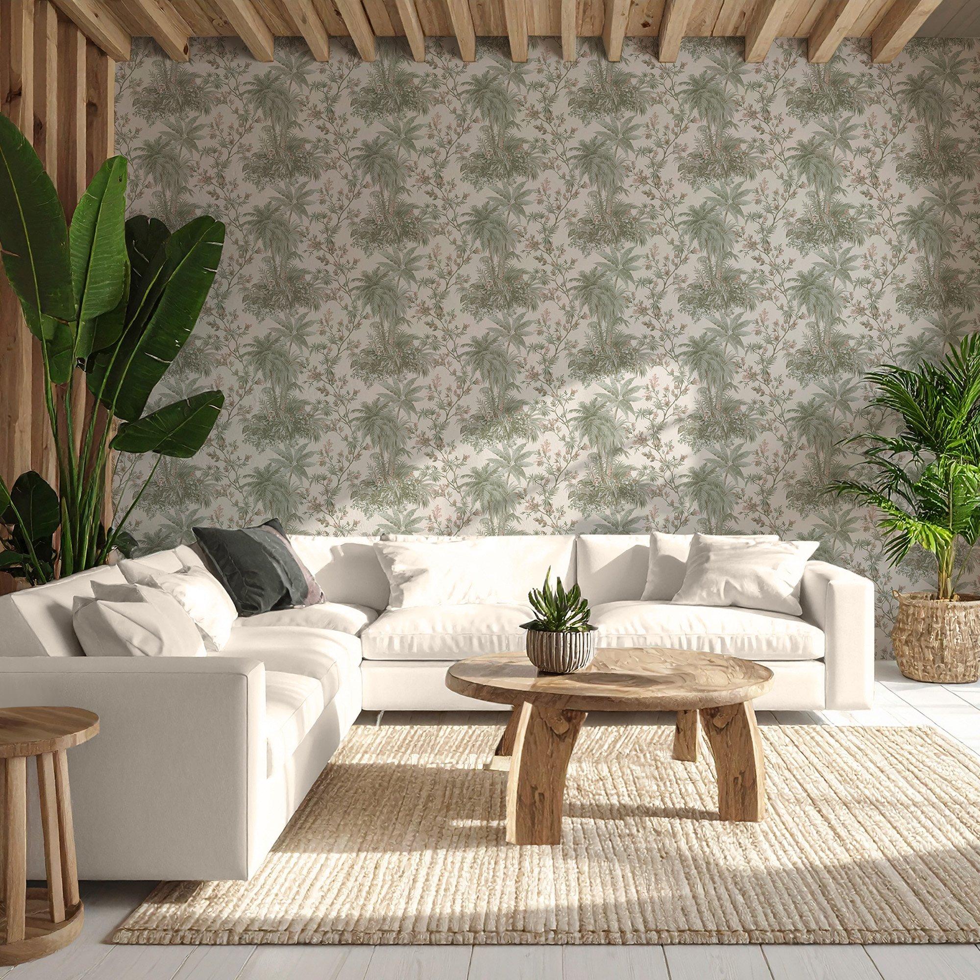 Soft Pink - Boutique - Bali Sage & Rose Wallpaper - 2