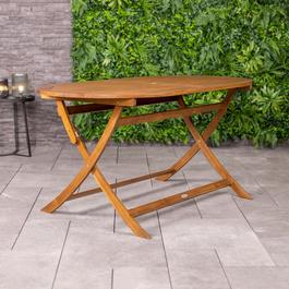 Charles Bentley ACACIA WOOD OVAL FOLDING DINING TABLE