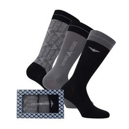 Emporio Armani 3 Pack of Jacquard Logo Socks