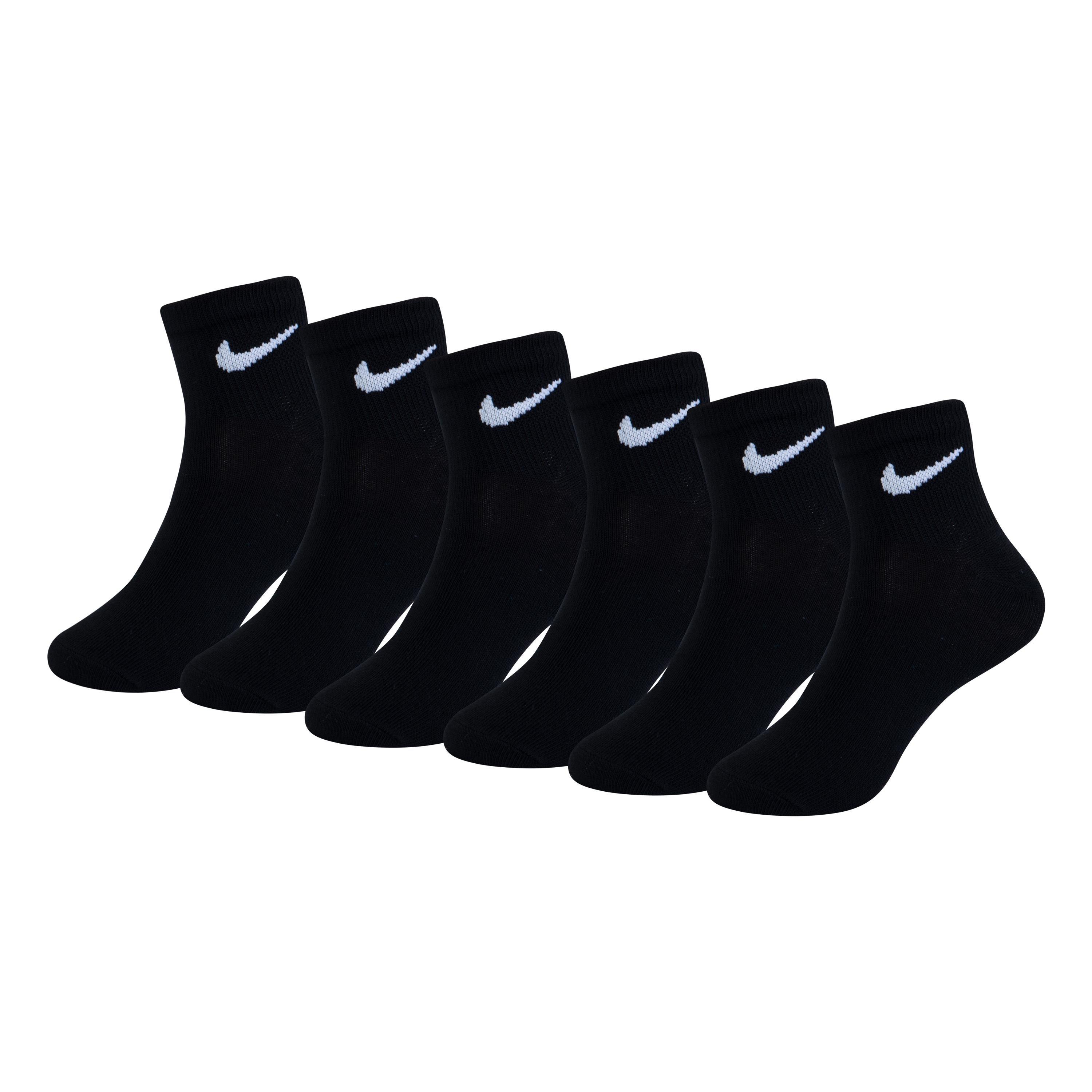 Nike  Kids 6 Pack Ankle Socks Childrens - Black - Chd C8-C13