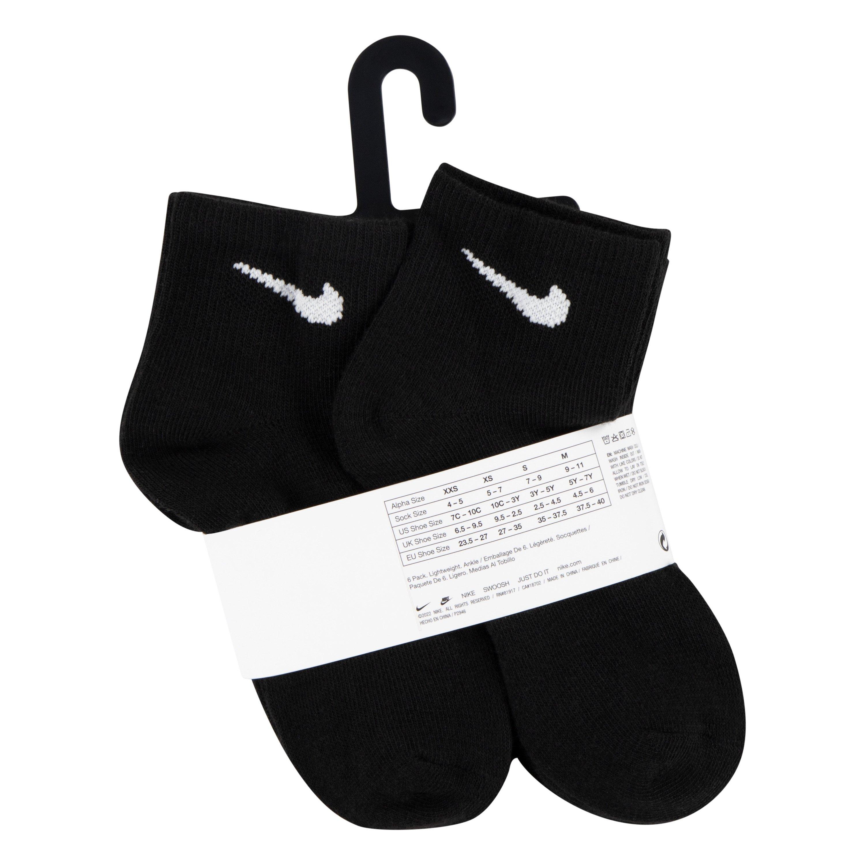 Crna - Nike - 6 Pack Ankle Socks Childrens - 3