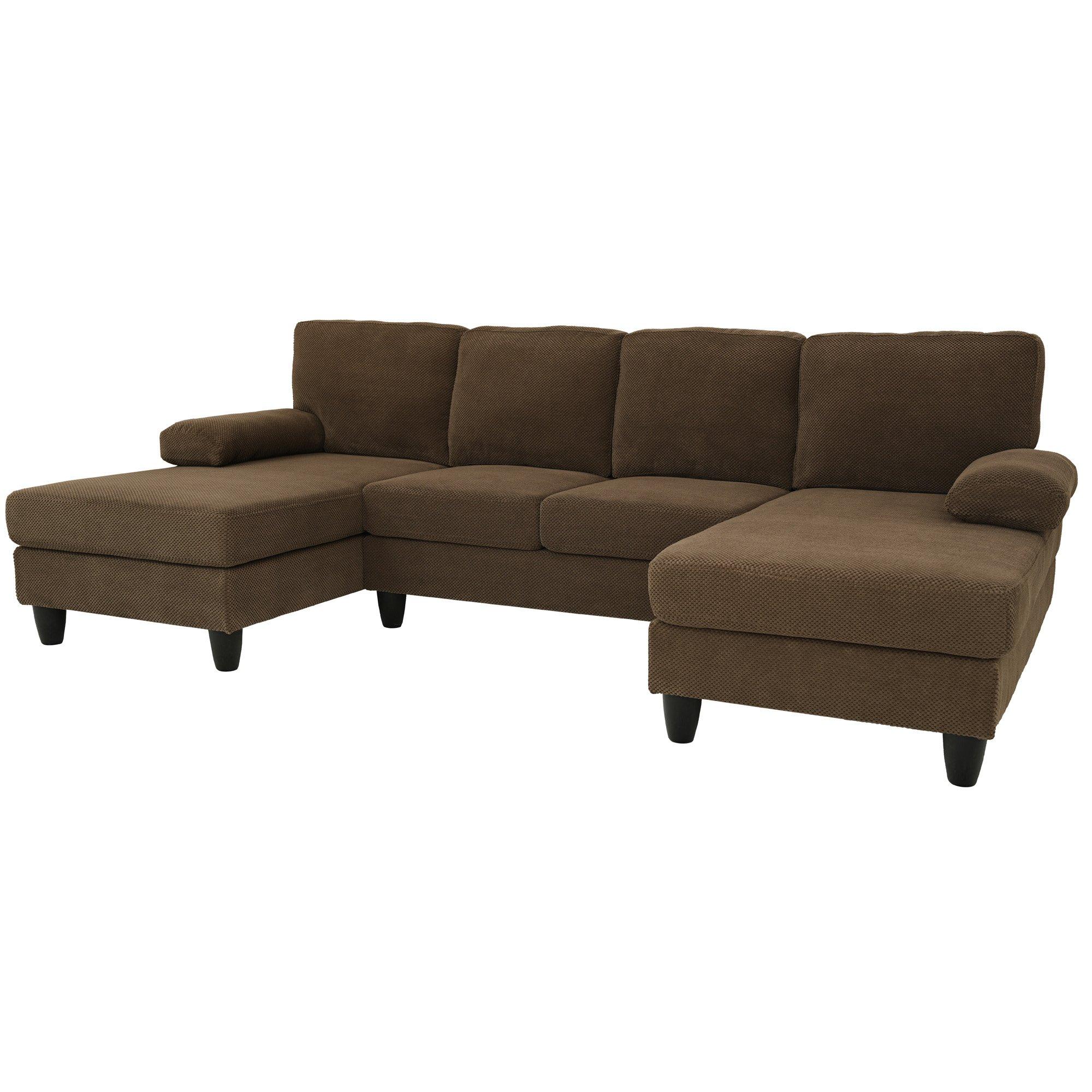 Coffee - Urban Meuble - U-Shaped Dual Chaise Sectional Sofa - 11