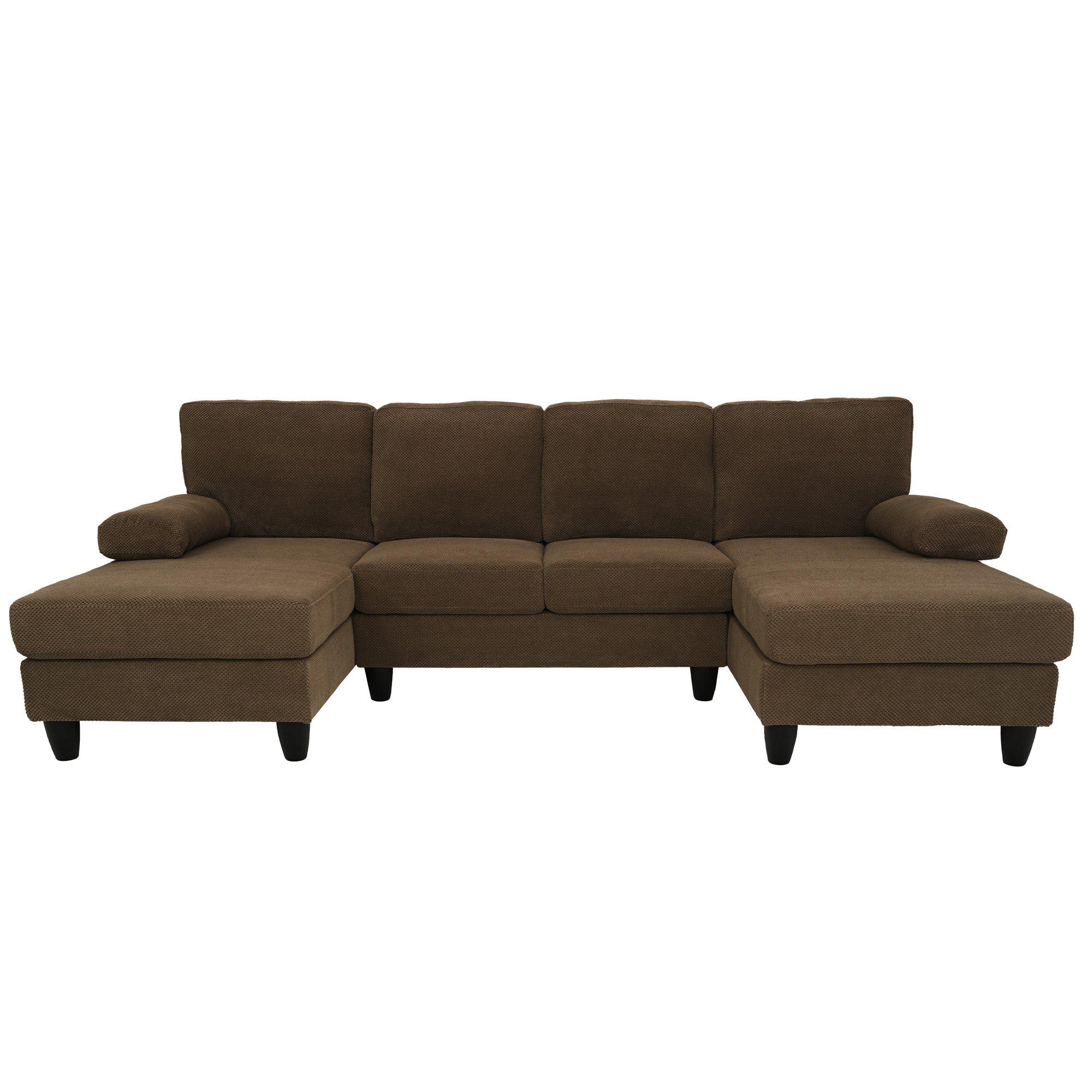 Coffee - Urban Meuble - U-Shaped Dual Chaise Sectional Sofa - 5