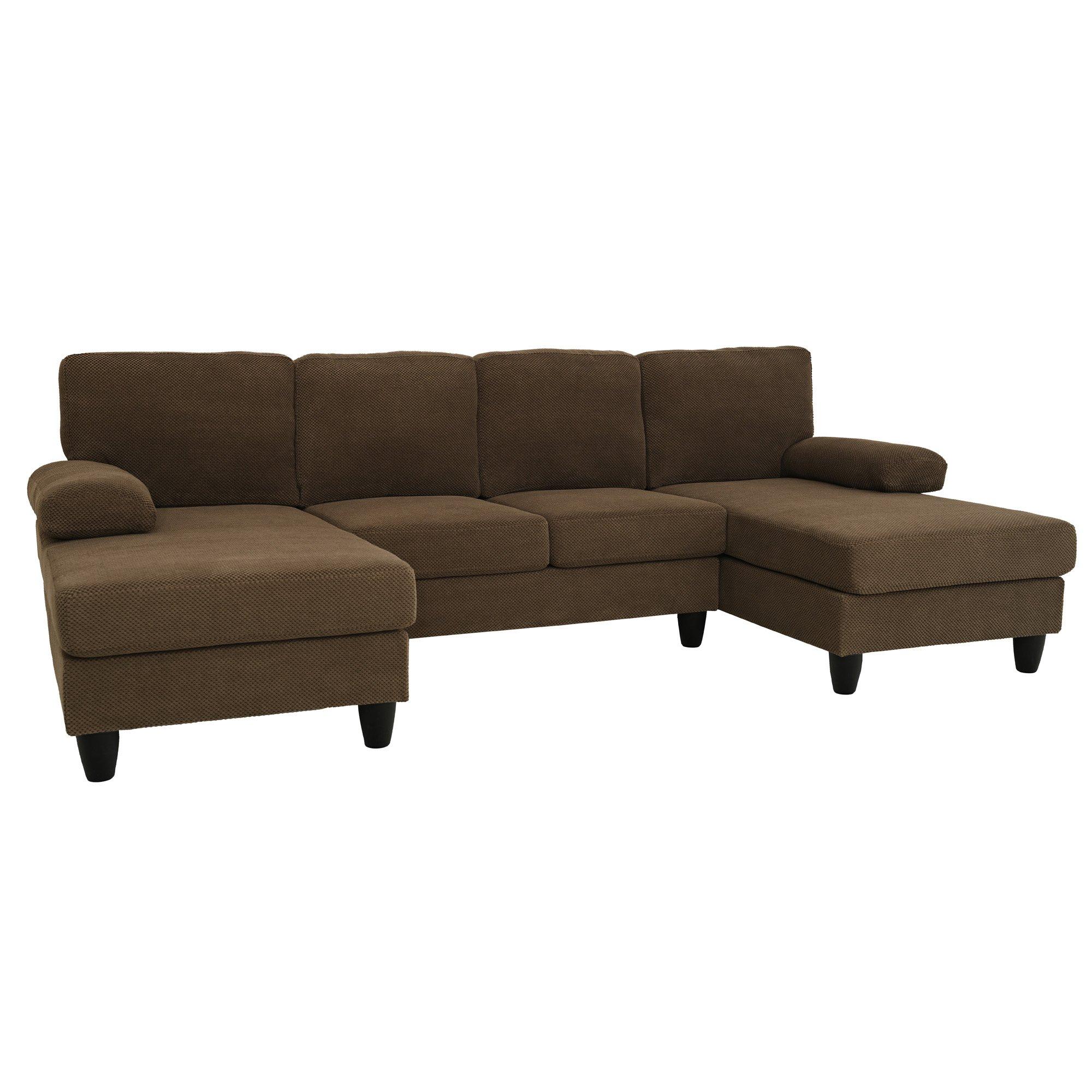 Coffee - Urban Meuble - U-Shaped Dual Chaise Sectional Sofa - 7
