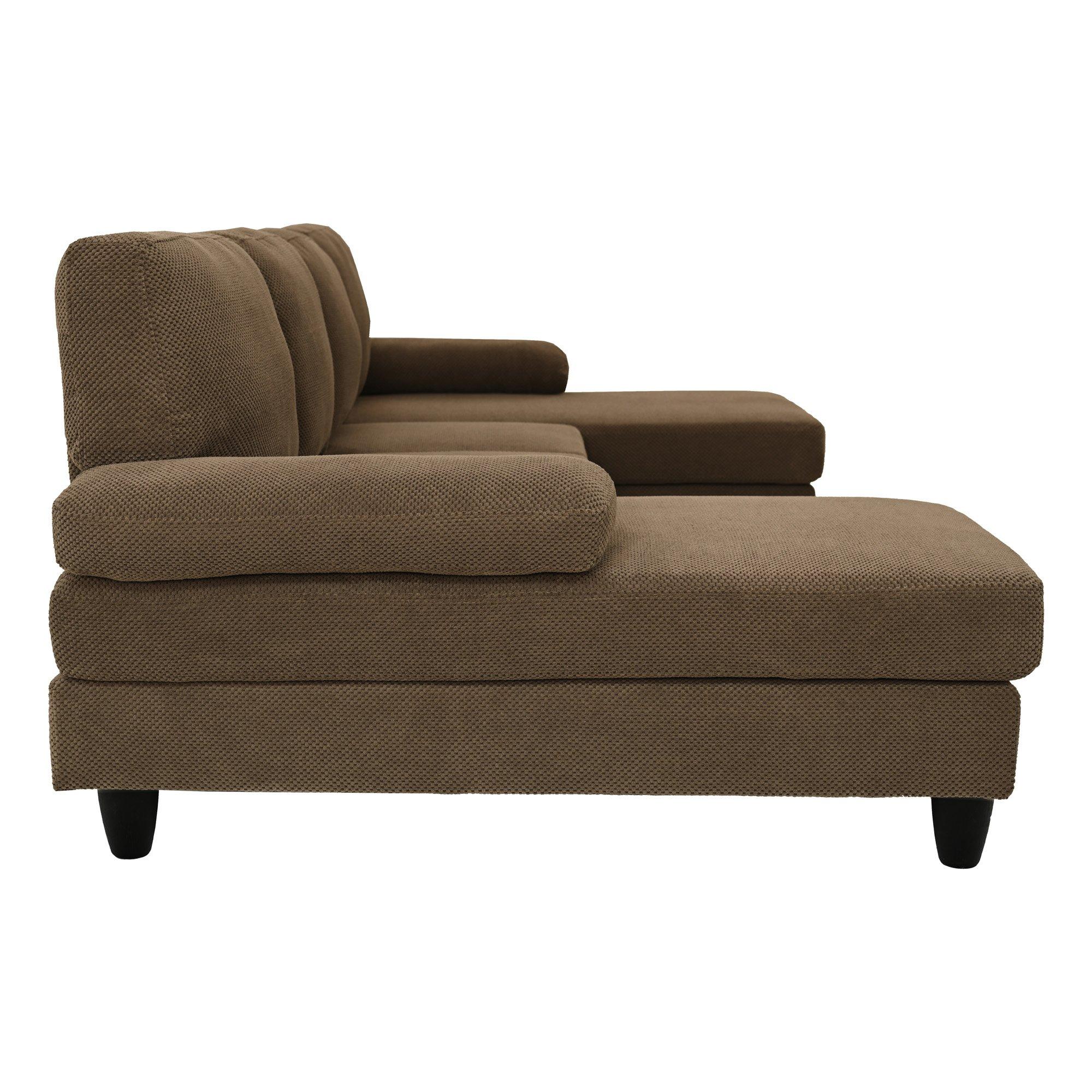 Coffee - Urban Meuble - U-Shaped Dual Chaise Sectional Sofa - 9