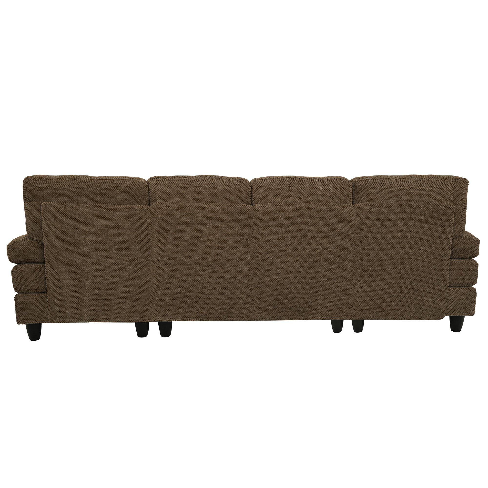 Coffee - Urban Meuble - U-Shaped Dual Chaise Sectional Sofa - 10