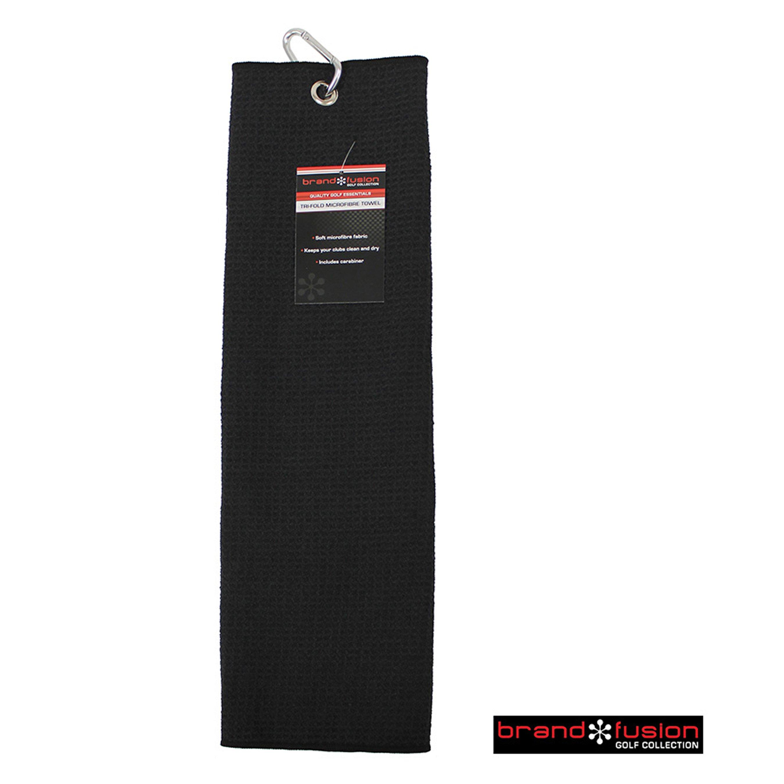 Brand Fusion  Tri Fold Microfibre Towel - Black